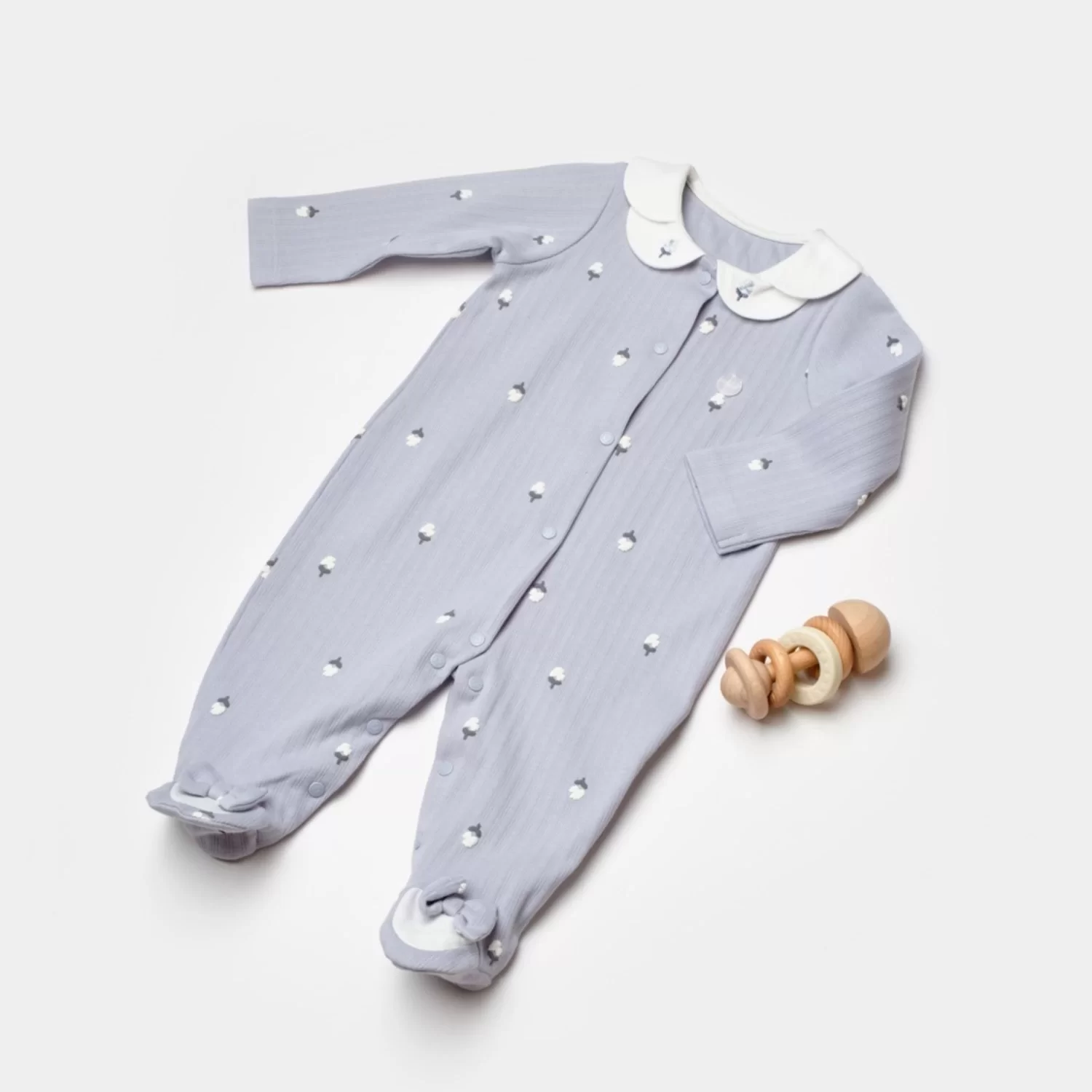 Love Floral Tulum Ekru Lila - Görsel 3