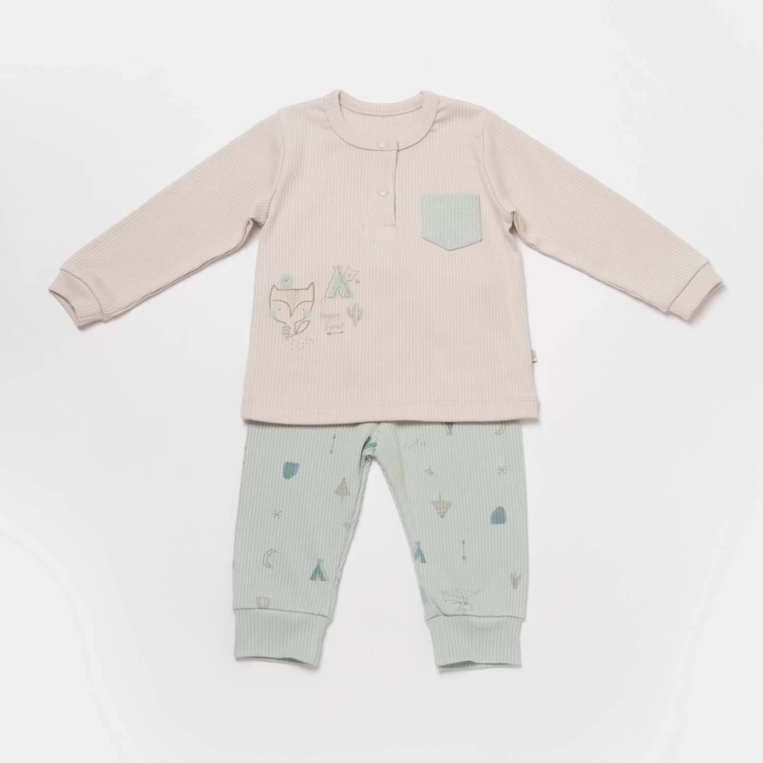 Modal Happy Forest 2'li Takım Bej-mint