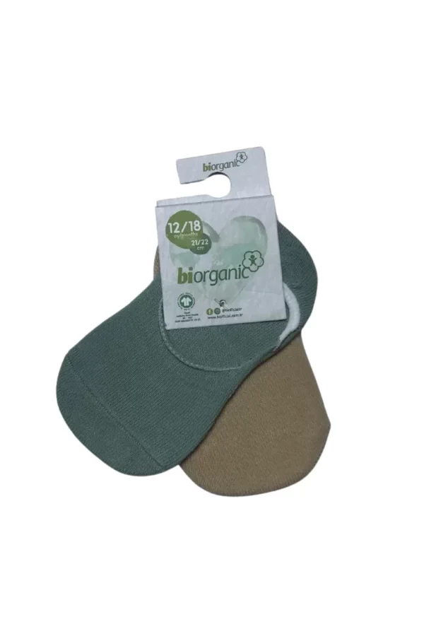 Bibaby Biorganic New Basic Kız 2'li Babet Çorap 68486 Nil Bej