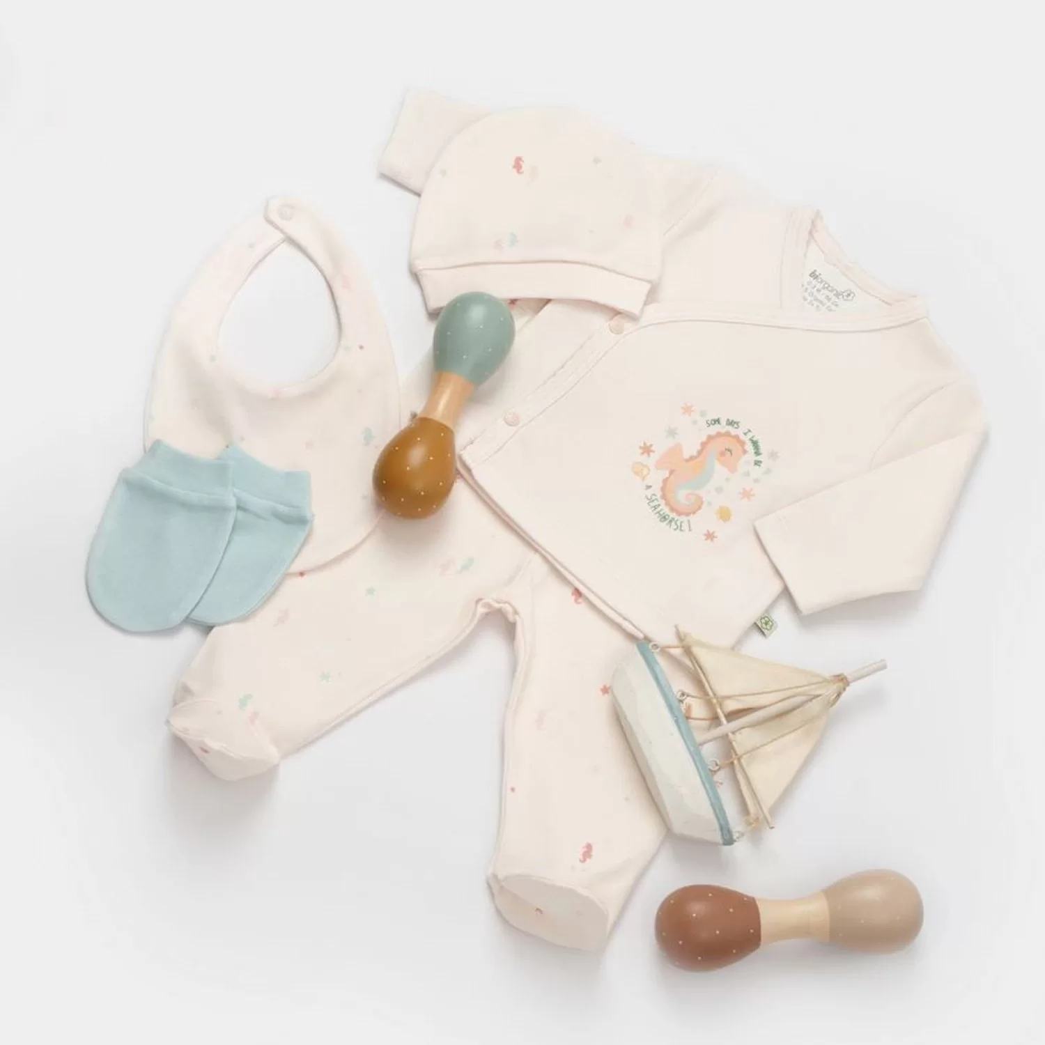 Save The Seahorse 5'li Hastane Çıkış Seti Bej-mint - Görsel 8