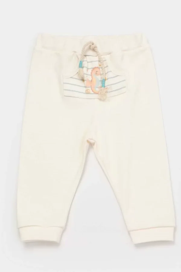 Bibaby Biorganic Save The Seahorse Bebek Patiksiz Pantolon 57913 Bej-mint