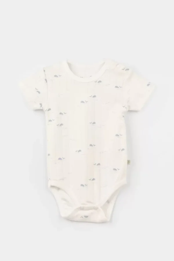 Sun Lets Sail Kısa Kol Body  Ekru Mavi