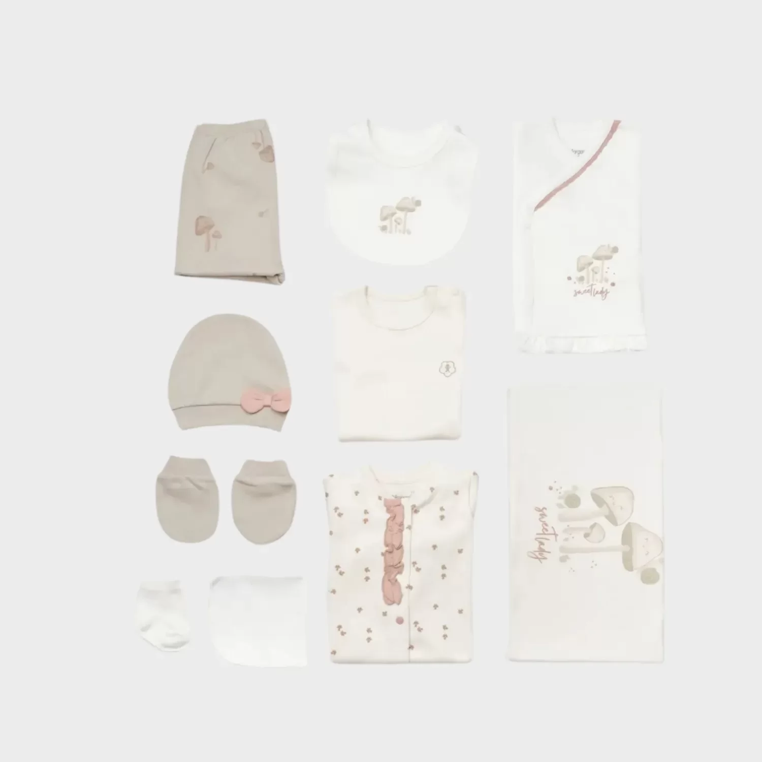 Sweet Lady 10'lu Hastane Çıkış Seti Light Beige - Görsel 7