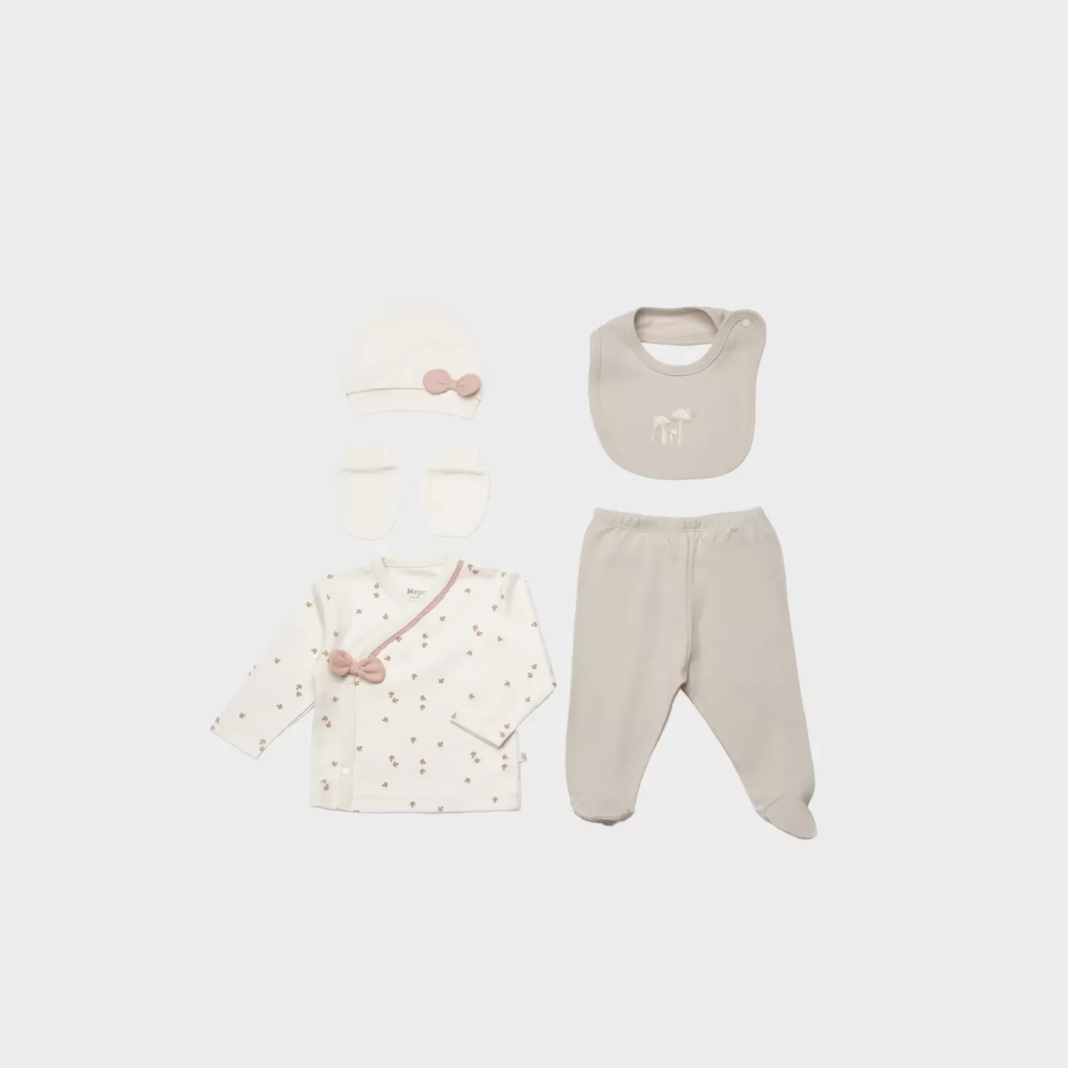 Sweet Lady 5 Parça Hastane Çıkış Seti Light Beige - Görsel 7