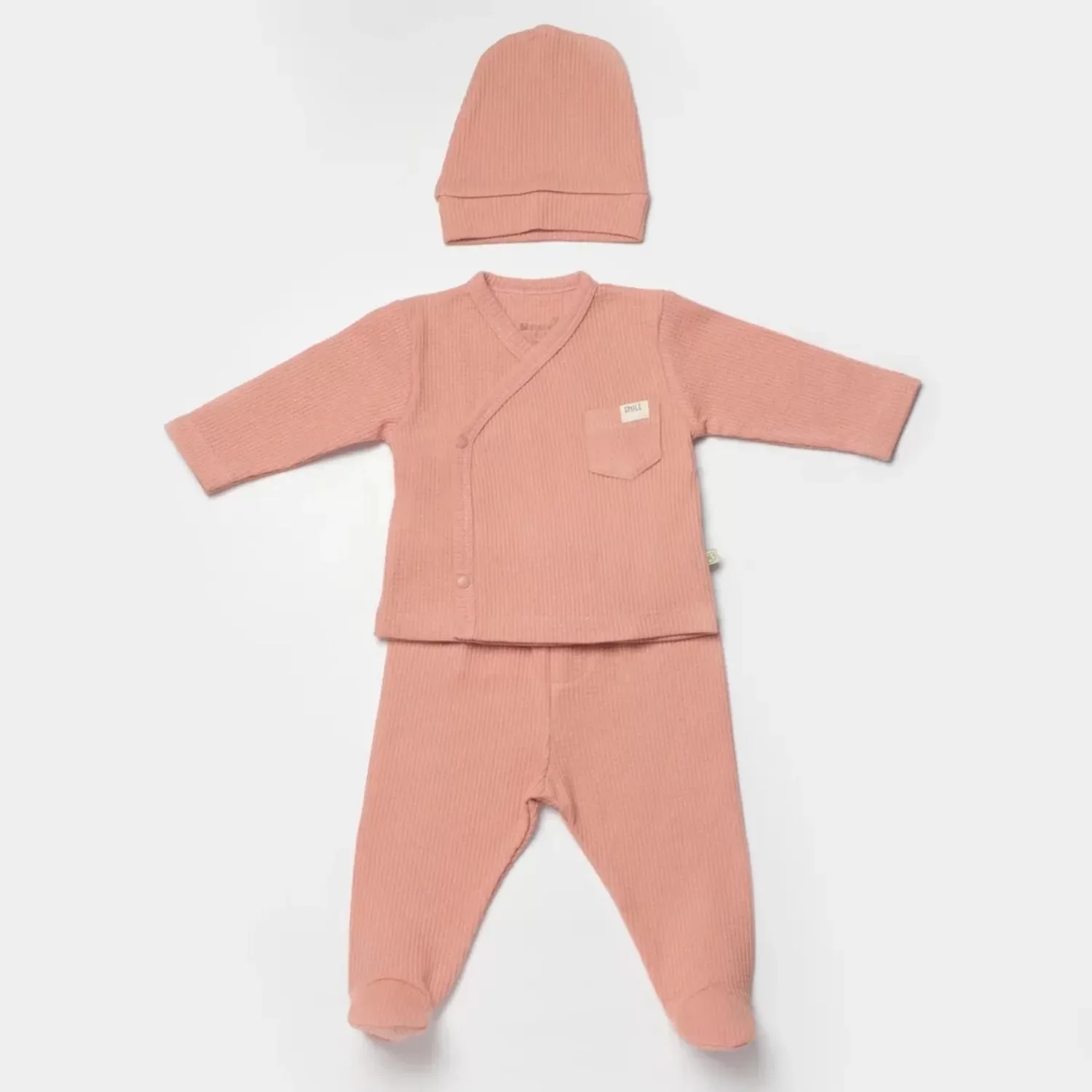 Waffle Smile 3'lü Zıbın Takım Red-brown - Görsel 2