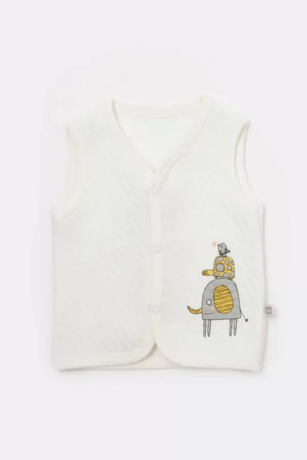 Hello Elephant Kapitone Yelek  Ekru