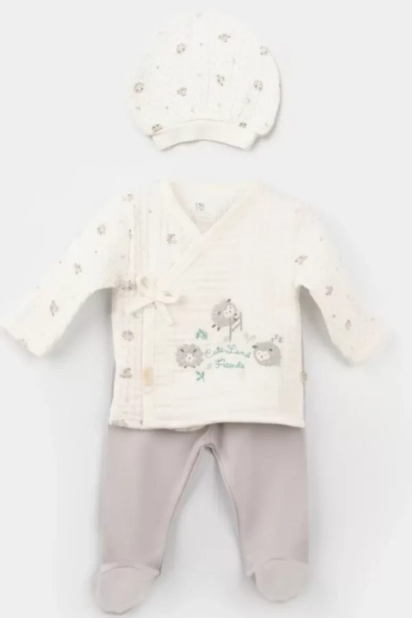 Lamb Friends 3'lü Zıbın Set Gri