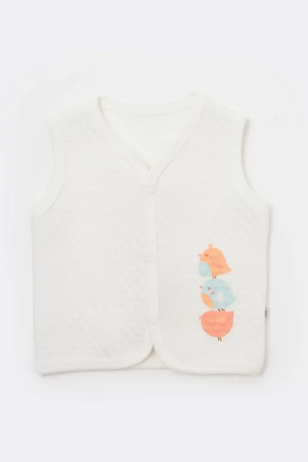 Lovely Bird Kapitone Yelek  Ekru