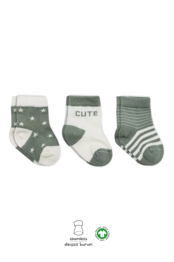 3'lü Penye Cute Stars Soket Çorap Bs10115 Nil
