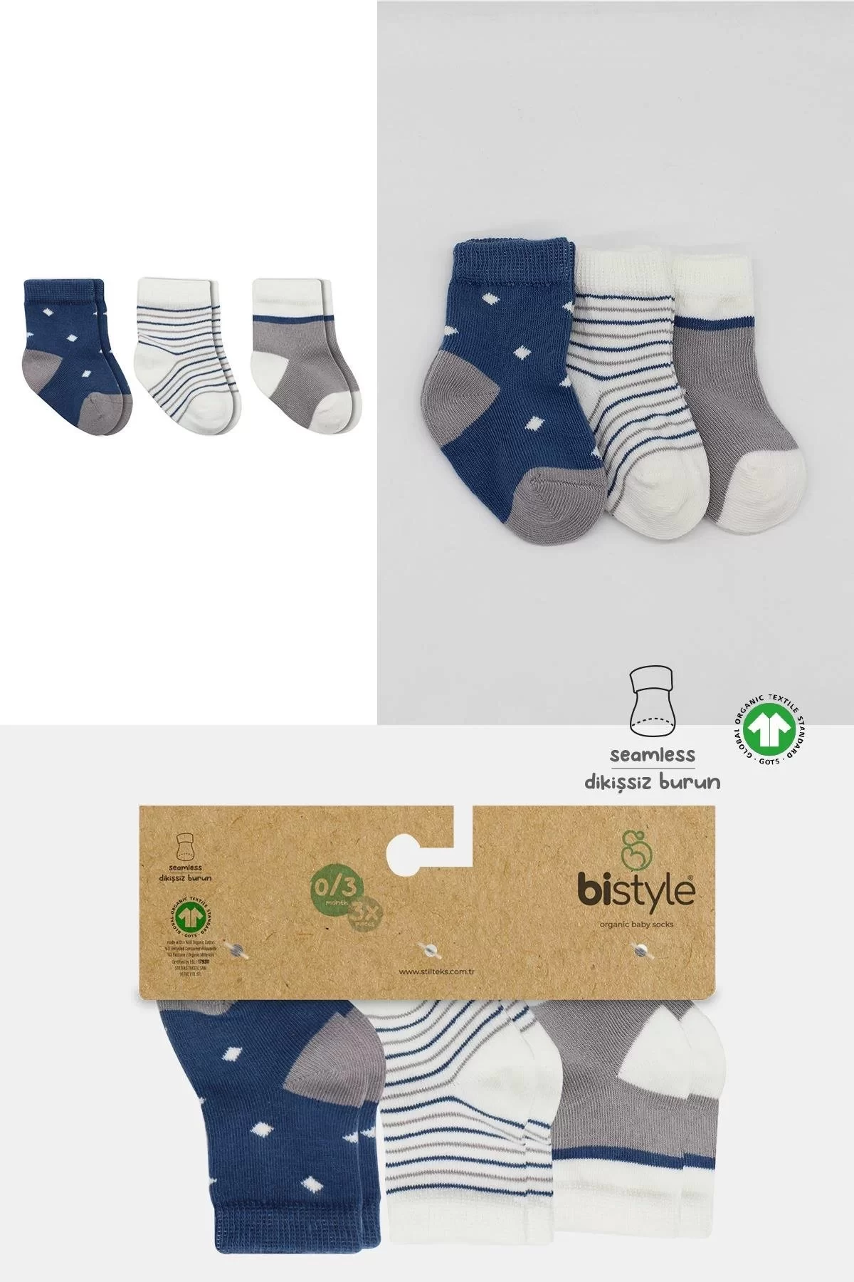 3'lü Penye Erkek Soket Çorap Bs10111 İndigo - Görsel 5