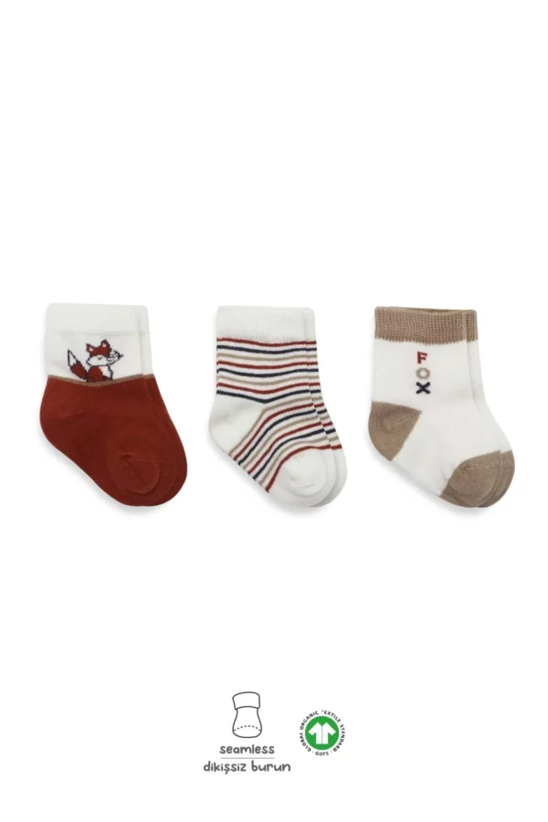 3'lü Penye Soket Çorap Bs10109 Kiremit