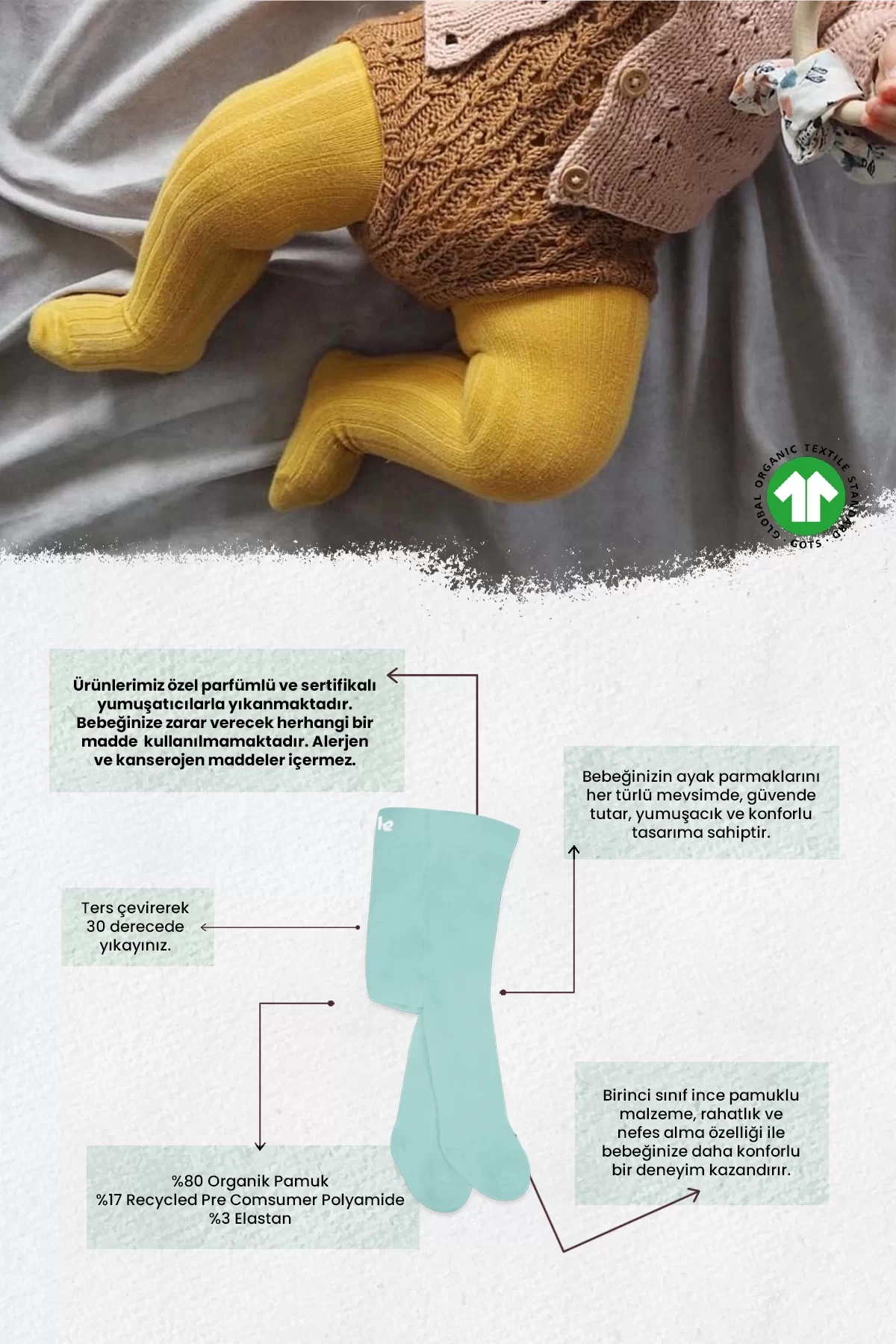 3lü Penye Külotlu Çorap Nil - Görsel 2