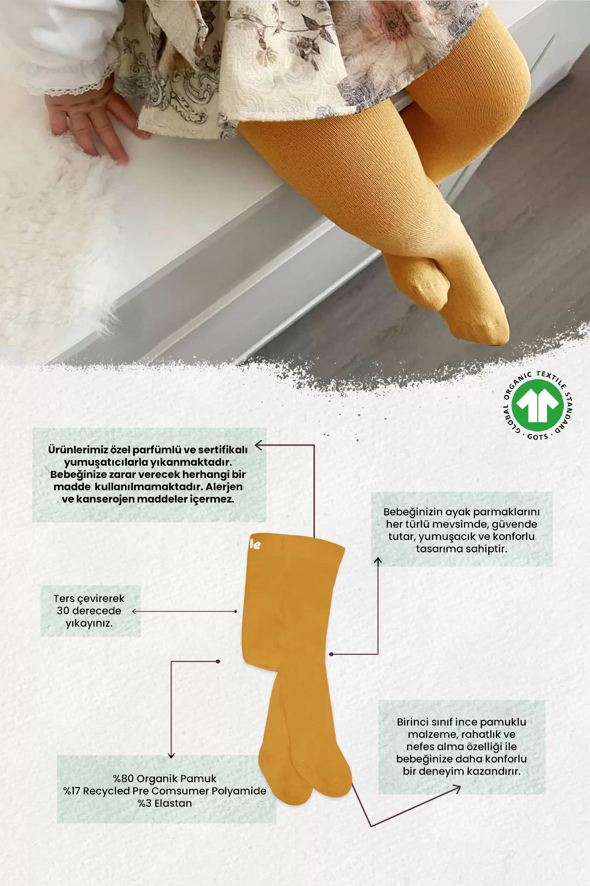 3lü Penye Külotlu Çorap Toprak - Görsel 8