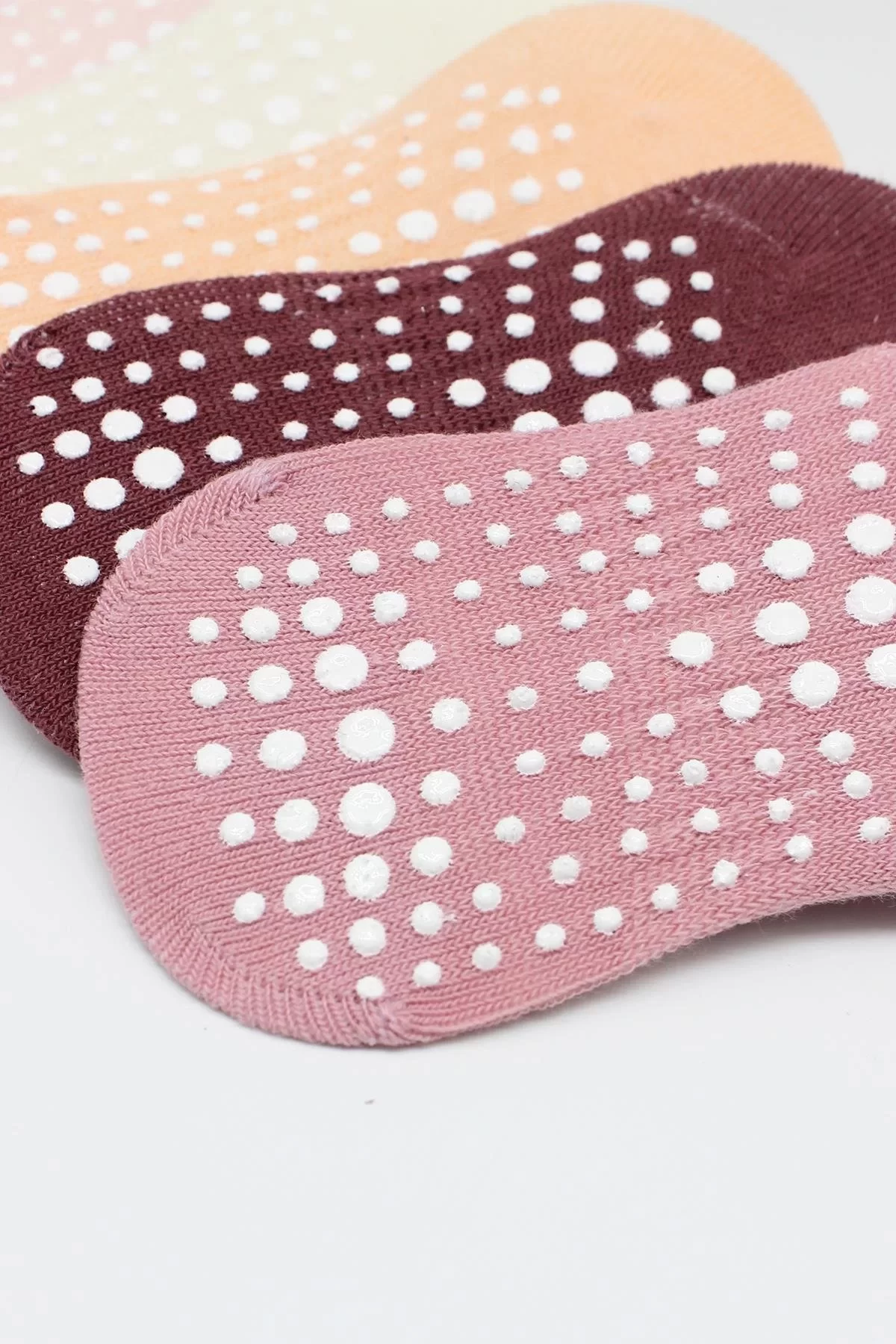 6'lı Sneakers Kaymaz Penye Çorap Bs20102 Gül Kurusu - Görsel 4