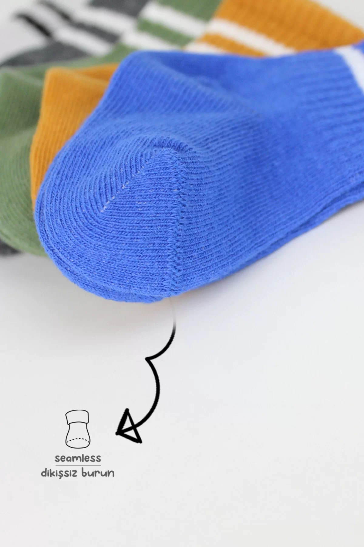 6lı Penye Çemberli Soket Çorap Haki - Görsel 11