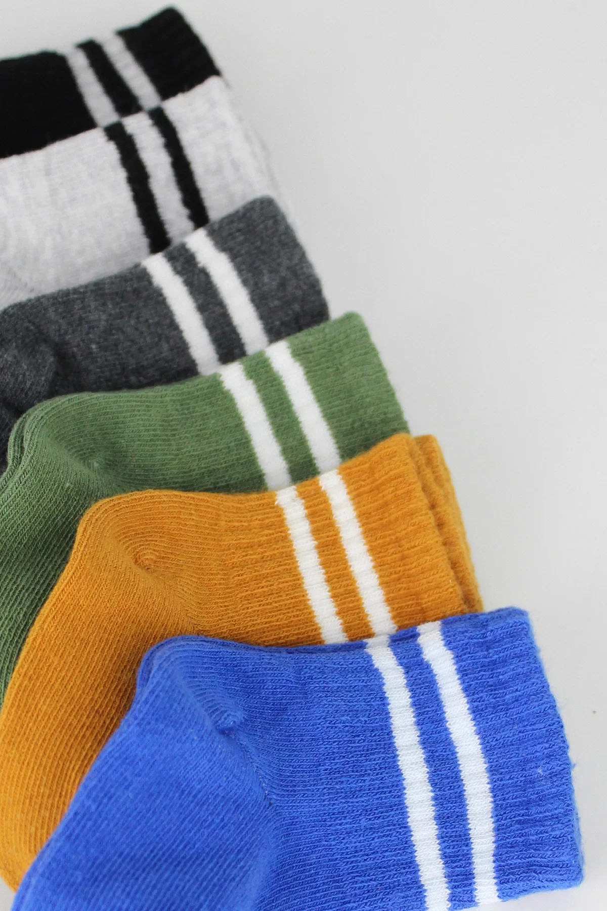 6lı Penye Çemberli Soket Çorap Haki - Görsel 6