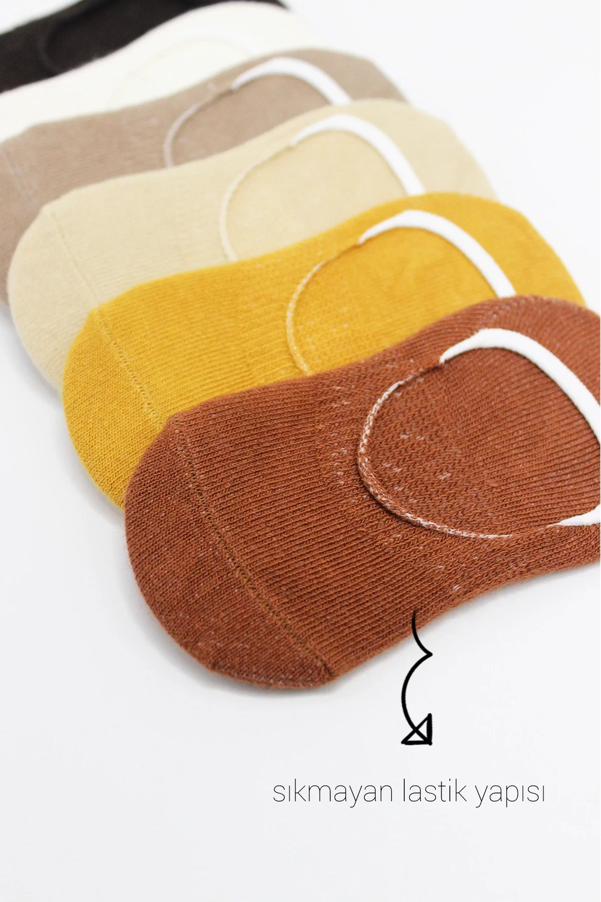 6lı Silikonlu Babet Soket Çorap Toprak - Görsel 4