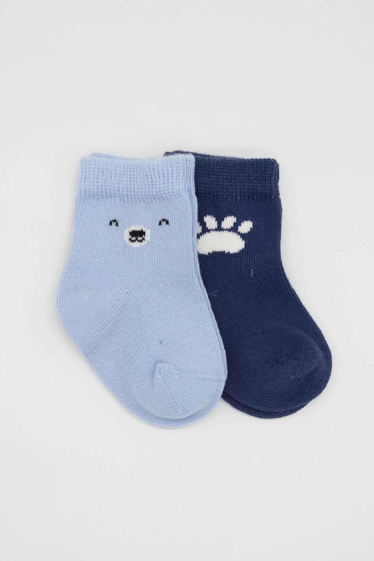 Bear Penye Soket Çorap 2'li Mavi - Görsel 2