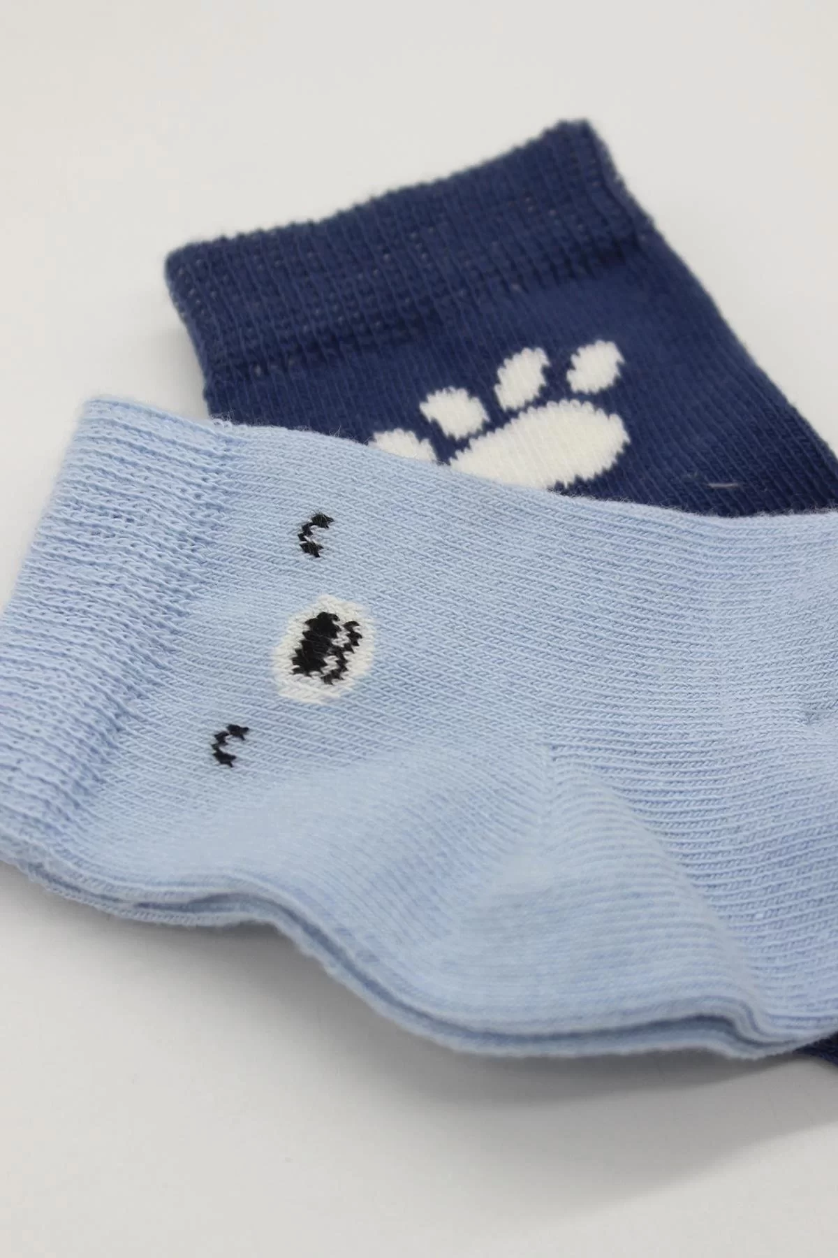 Bear Penye Soket Çorap 2'li Mavi - Görsel 10