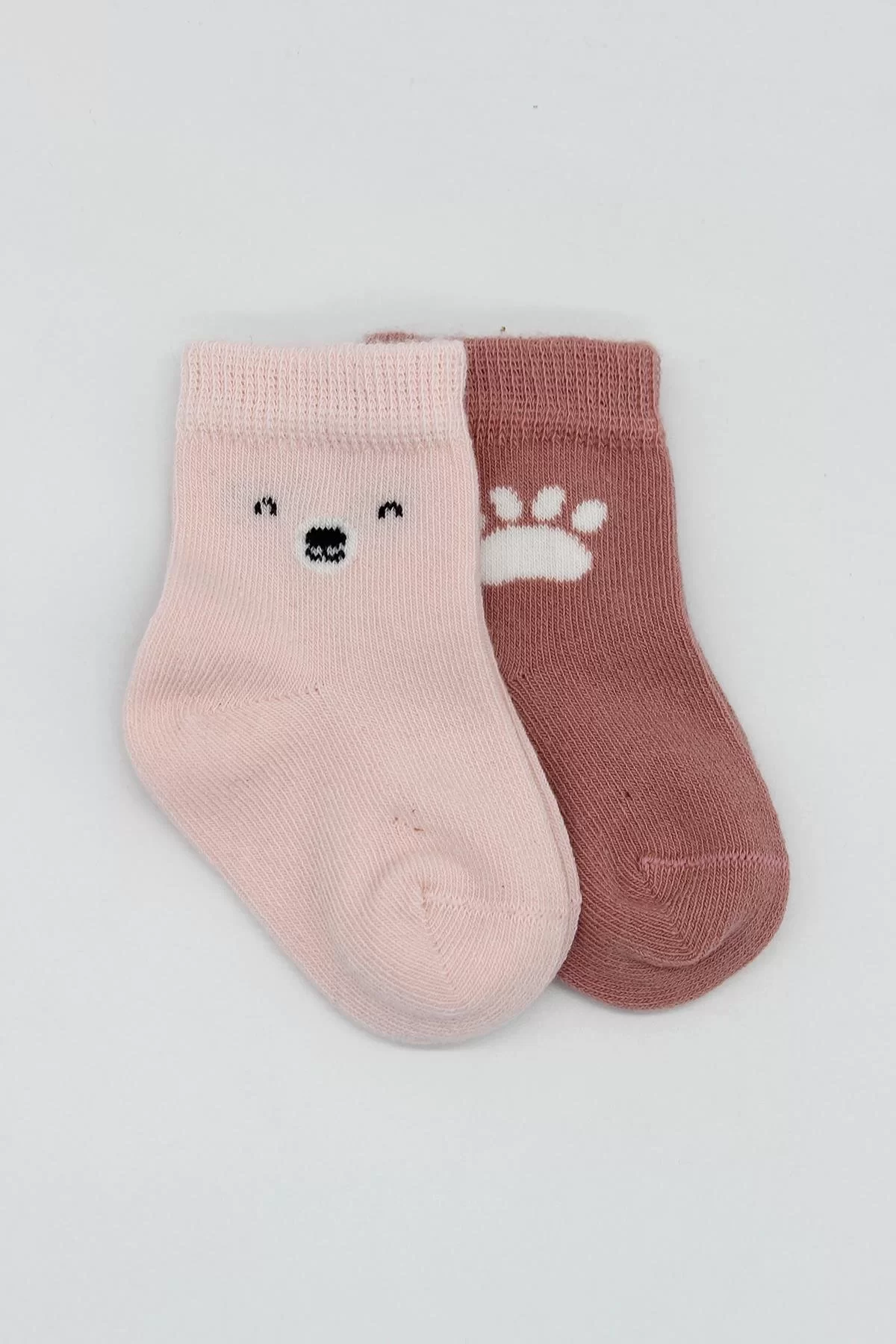 Bear Penye Soket Çorap 2'li Pembe - Görsel 8