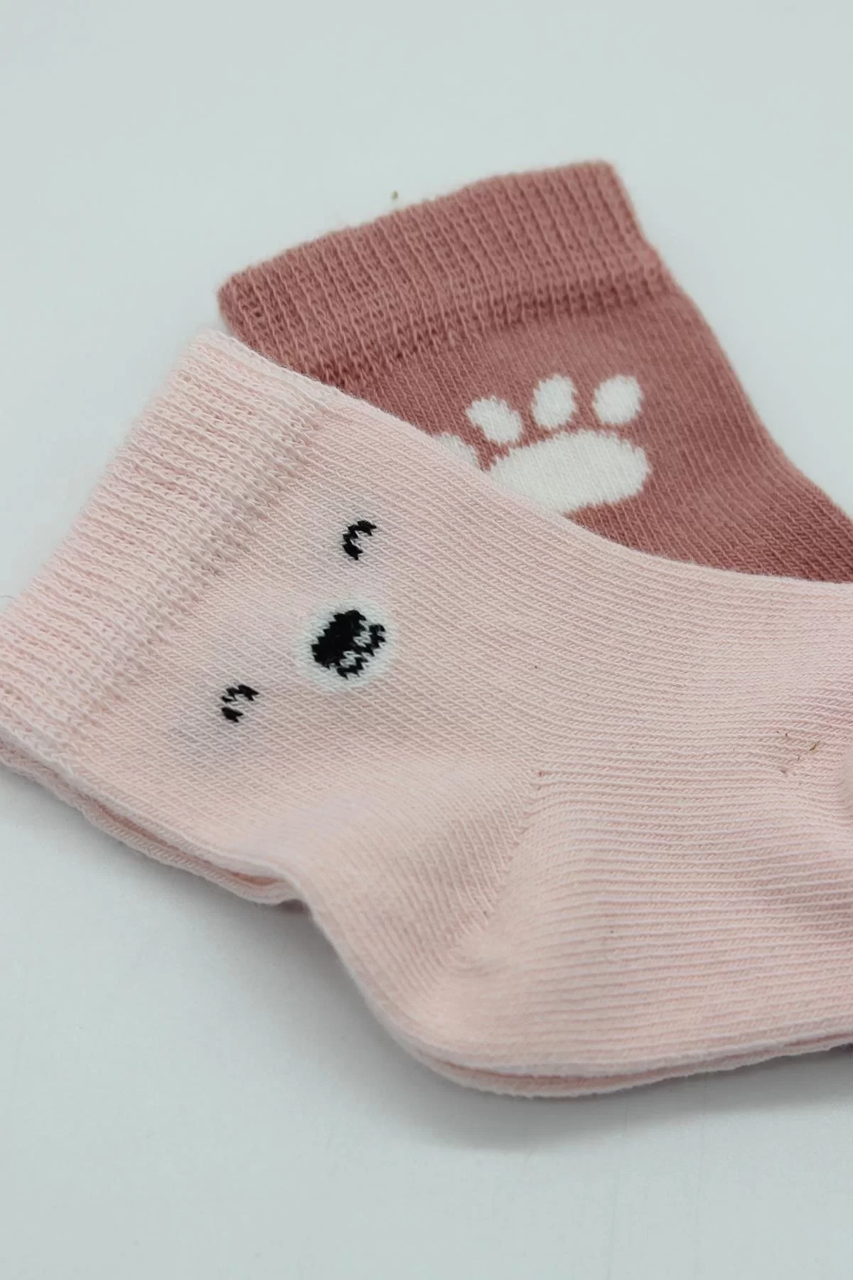 Bear Penye Soket Çorap 2'li Pembe - Görsel 10