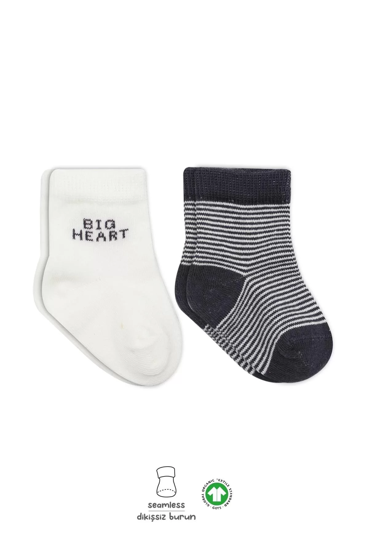 Big Heart Penye Soket Çorap 2'li Antrasit - Görsel 7