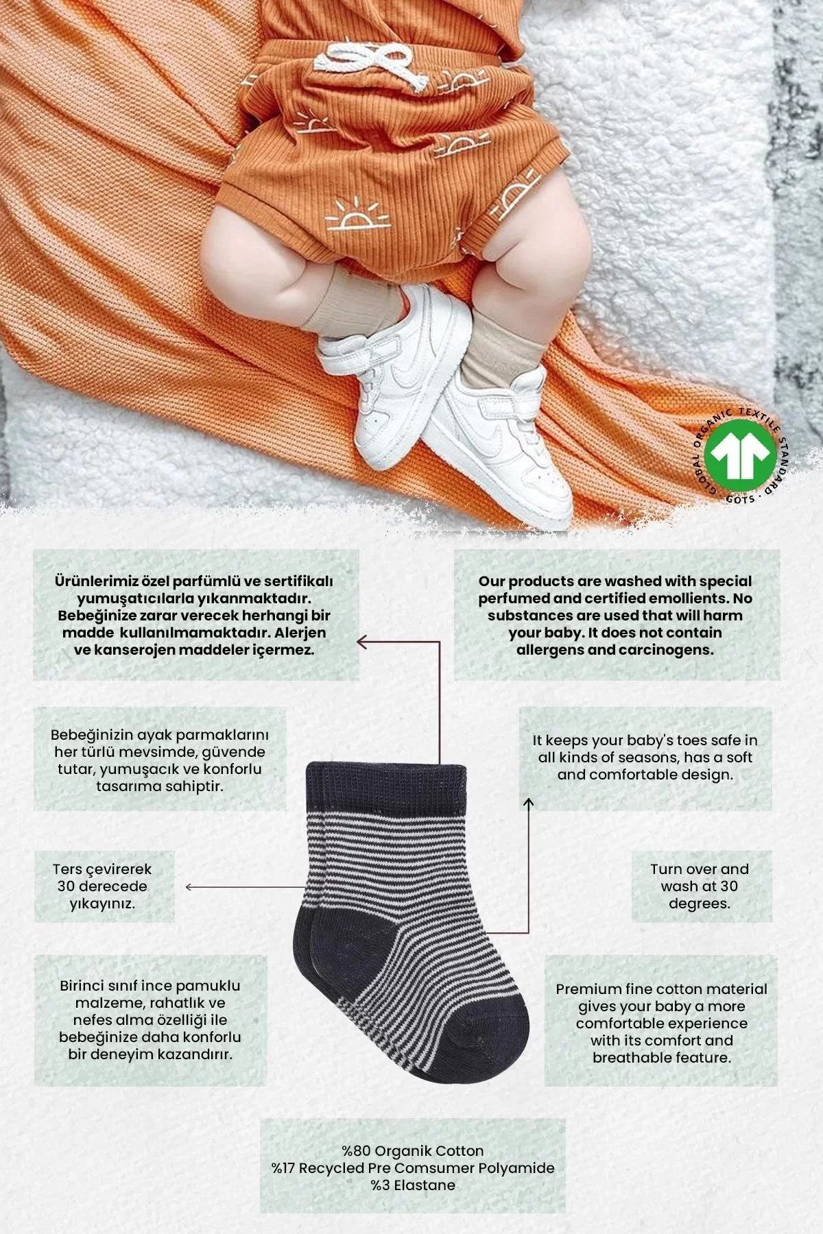 Big Heart Penye Soket Çorap 2'li Antrasit - Görsel 12