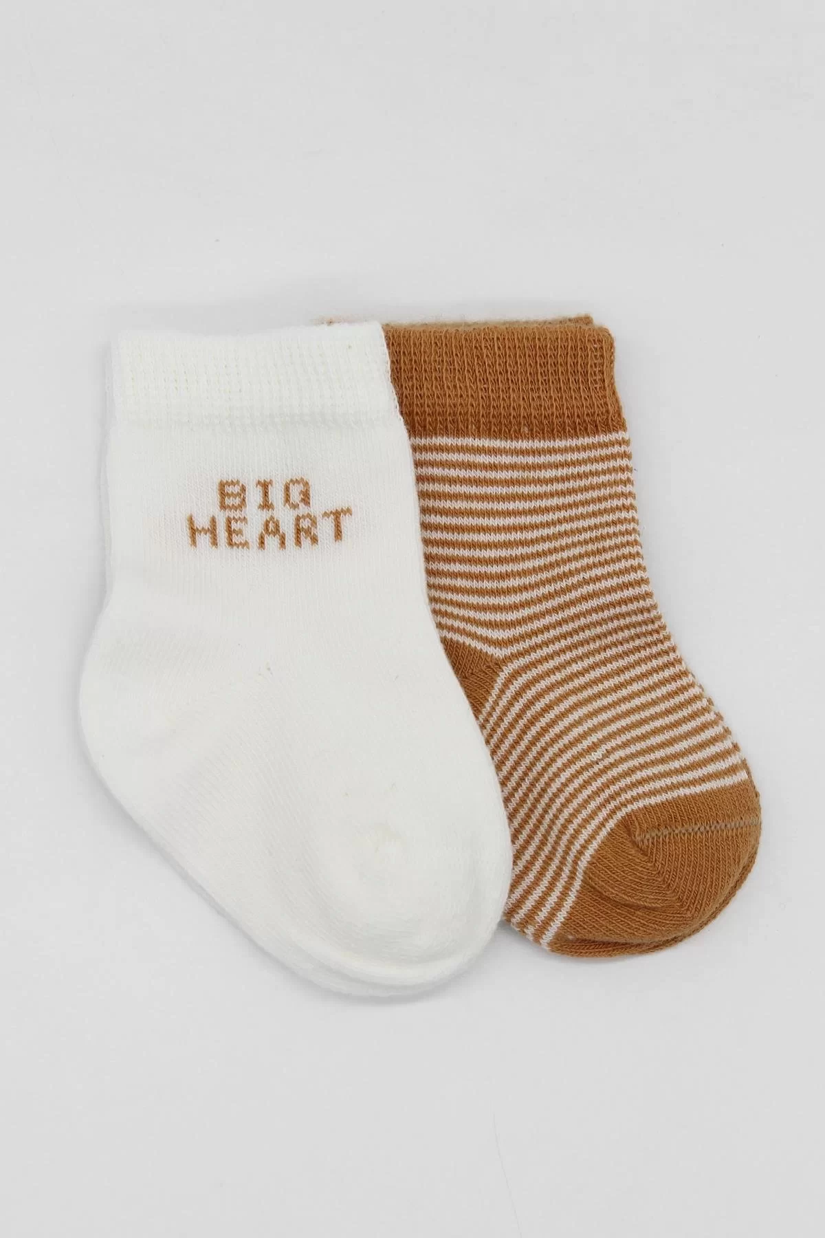 Big Heart Penye Soket Çorap 2'li Hardal - Görsel 2