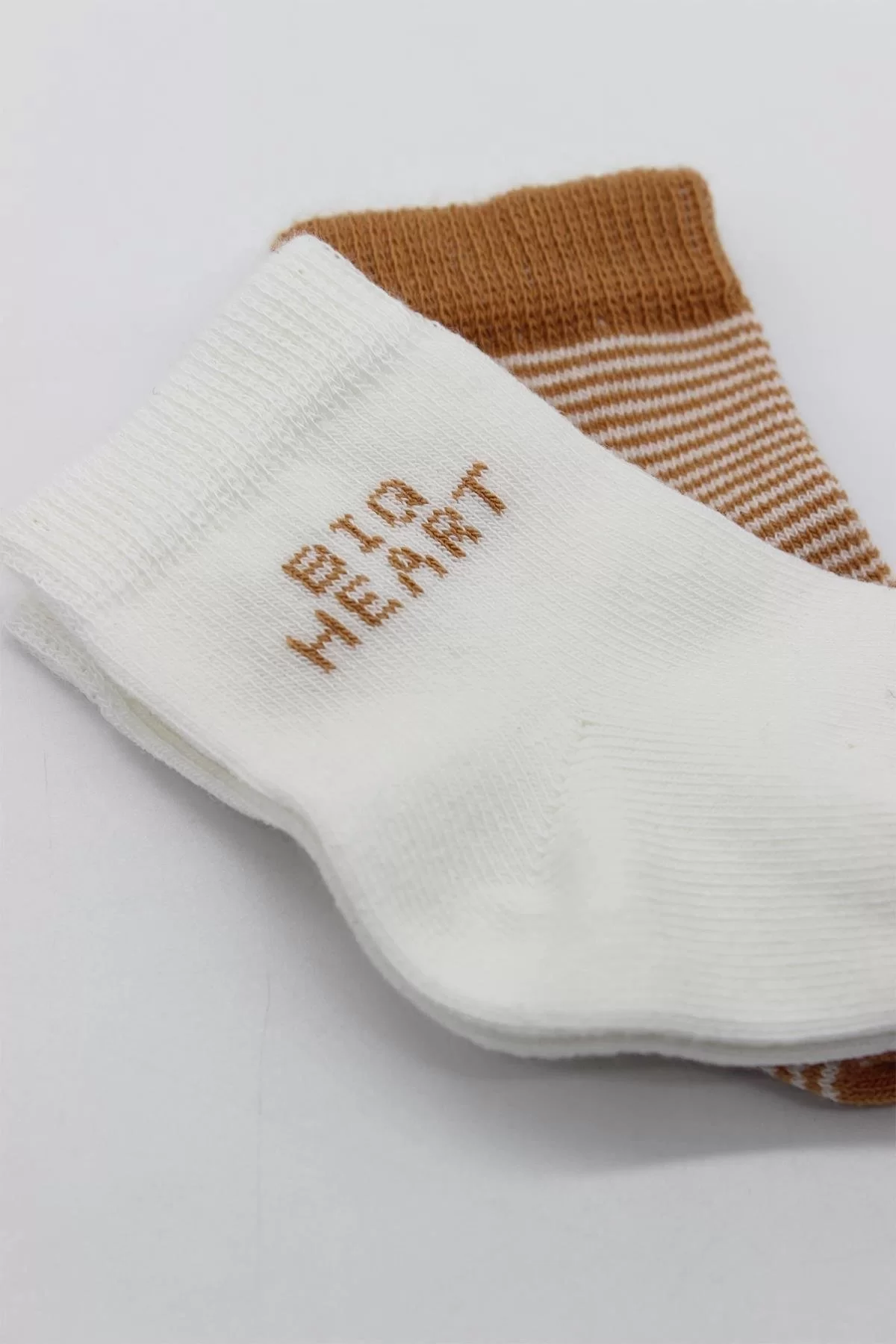 Big Heart Penye Soket Çorap 2'li Hardal - Görsel 4