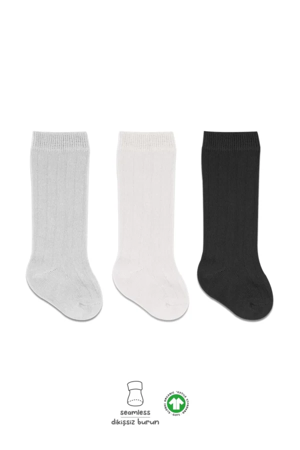 Derby Dizaltı Çorap 3'lü Bs40101 Ekru Gri Siyah