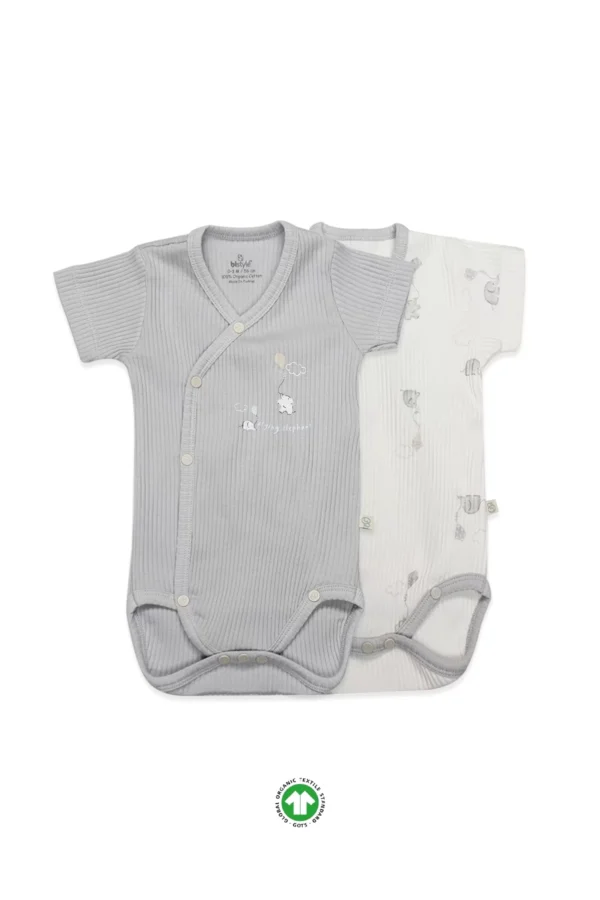 Flying Elephant 2'li Yarım Kol Badi 17117 Ekru Gri