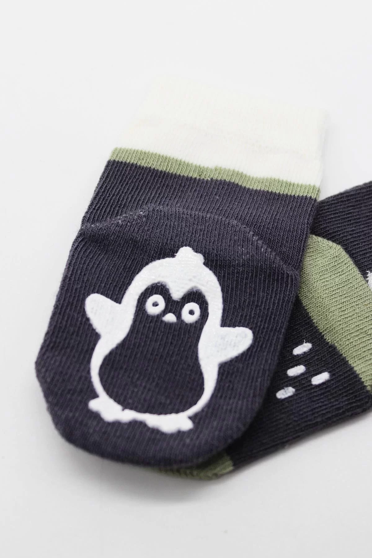 Hayvan Figürlü Kaymaz Erkek Soket Çorap 2'li Antrasit - Görsel 3