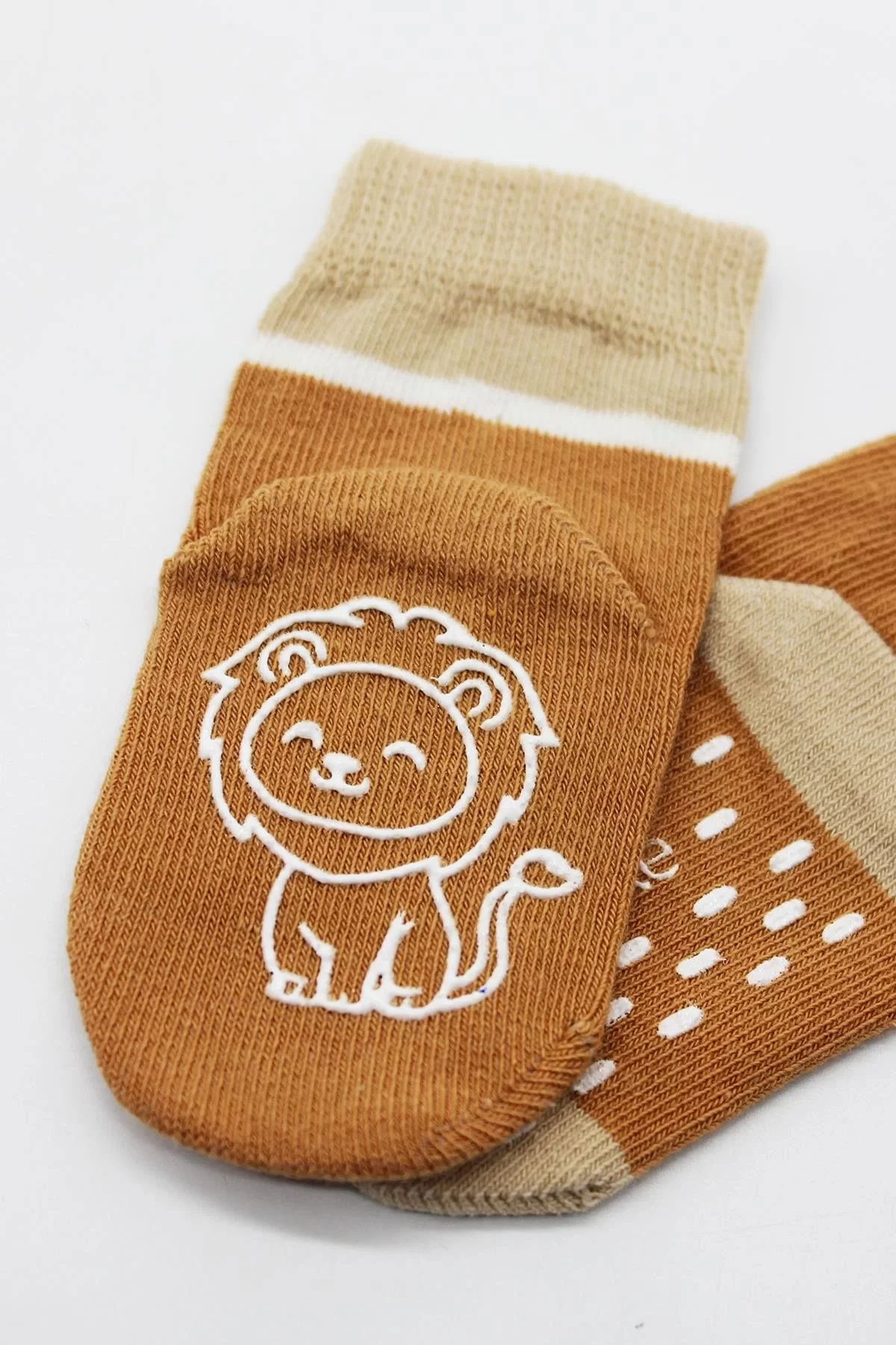 Hayvan Figürlü Kaymaz Erkek Soket Çorap 2'li Hardal - Görsel 9
