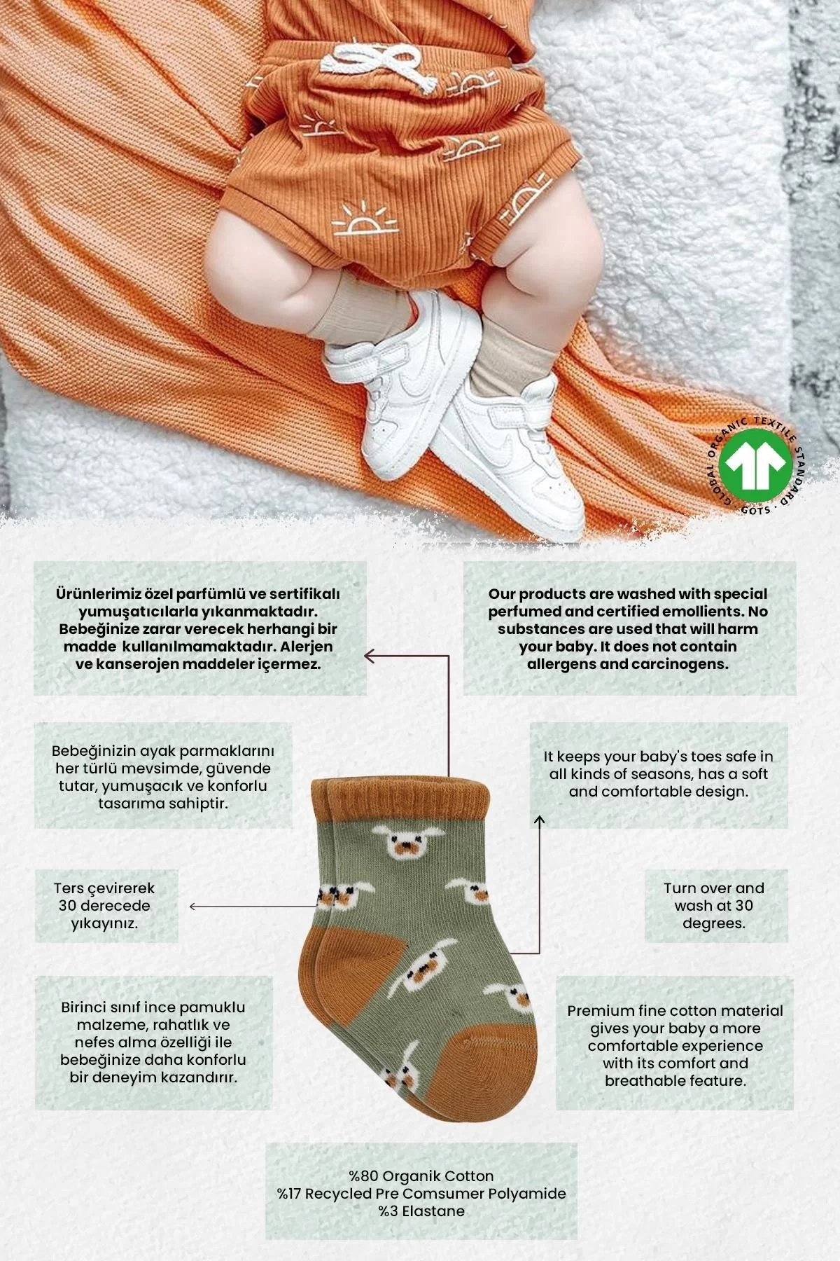 Love Dog Penye Soket Çorap 2'li Nil - Görsel 12