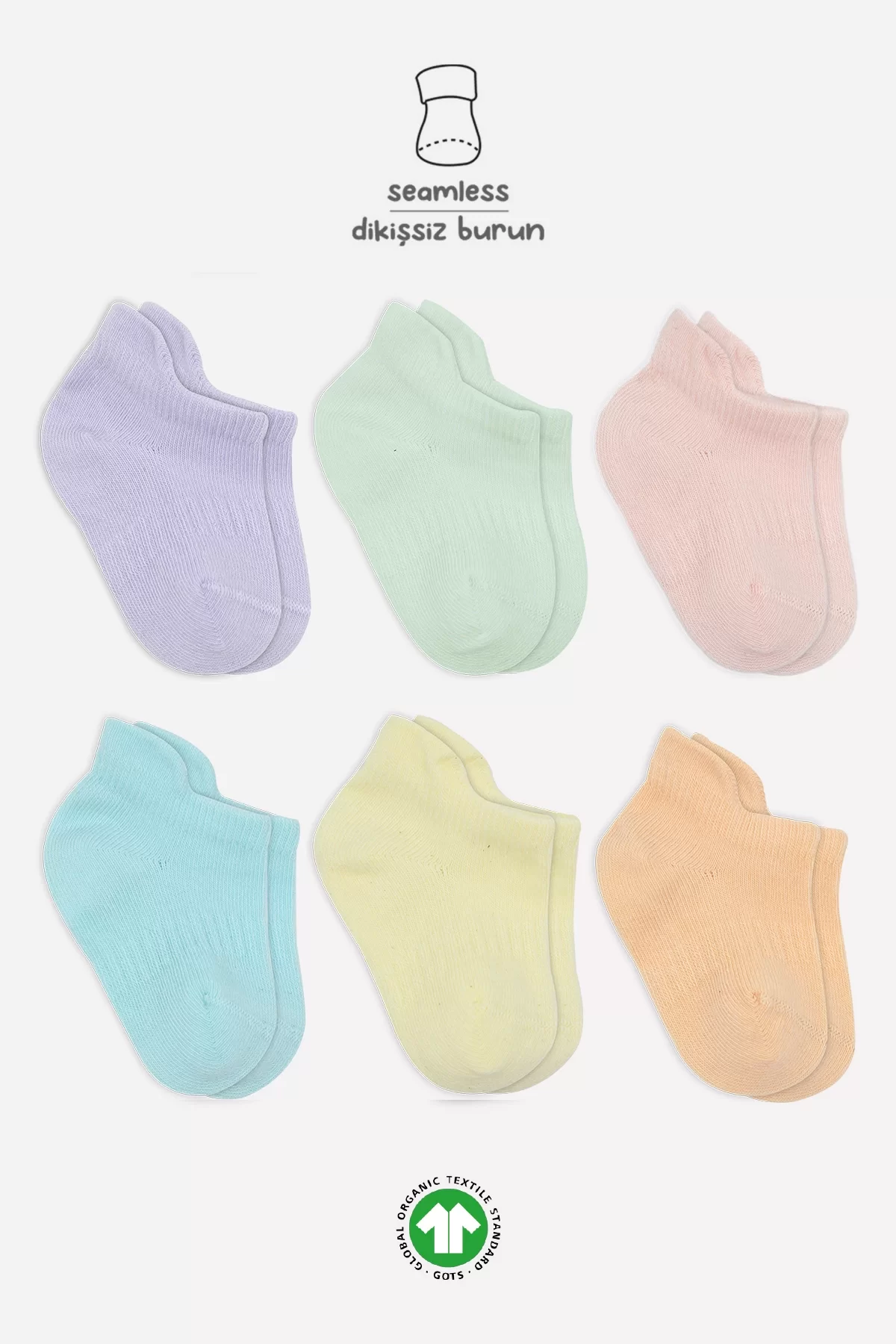 Mix Penye Sneakers Çorap 6'lı Lila