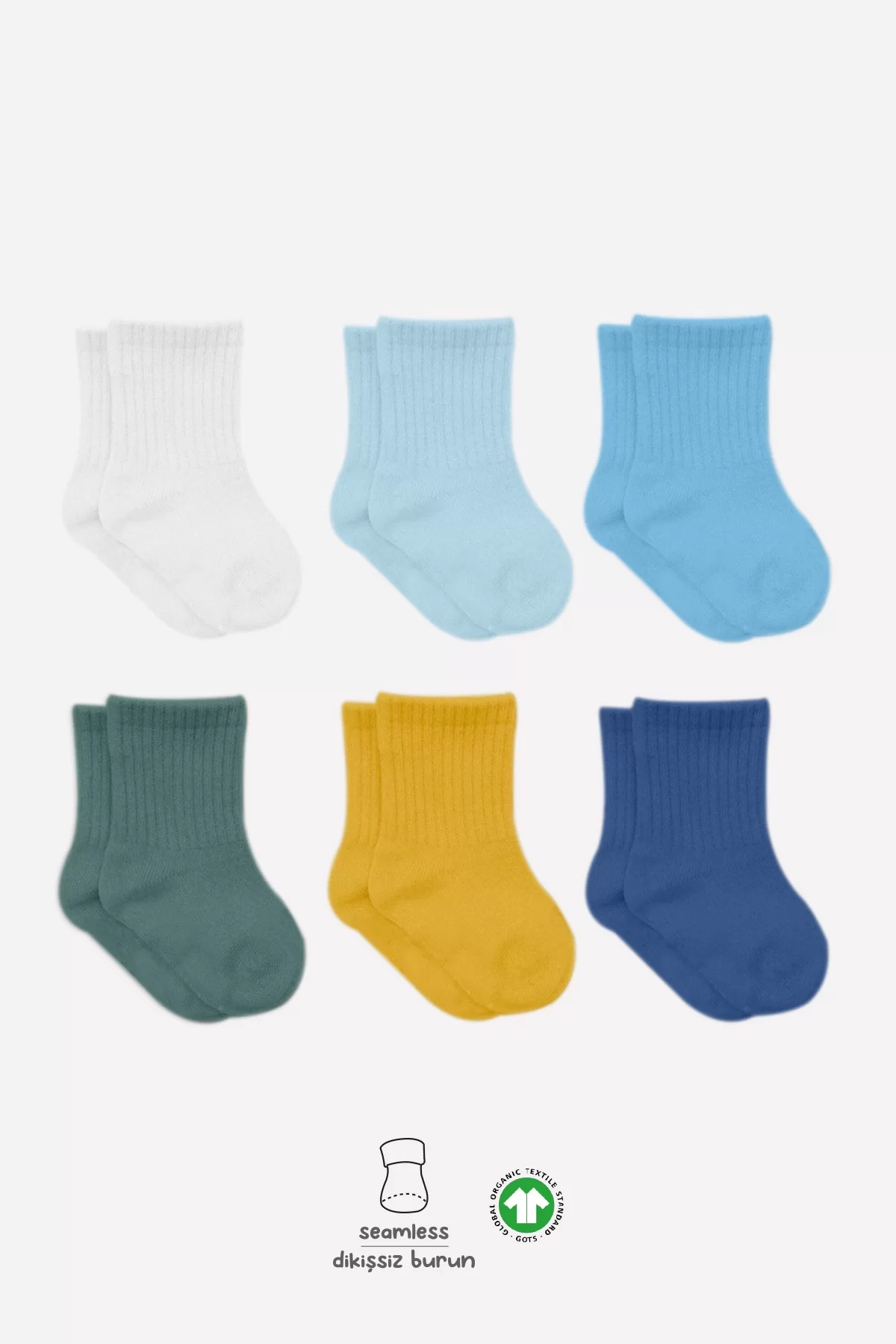 Mix Penye Soket Çorap 6'lı Turkuaz