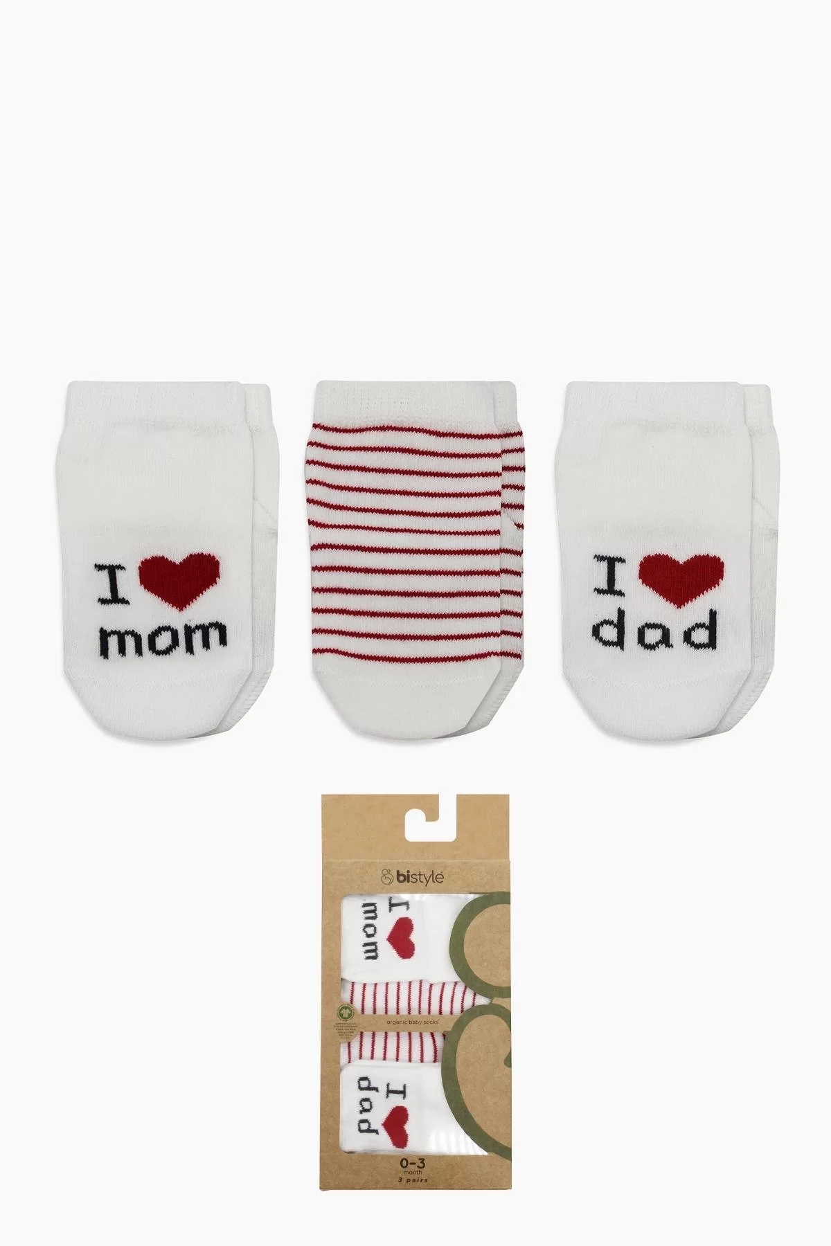 Mom Dad 3'lü Penye Soket Çorap 10123 Ekru