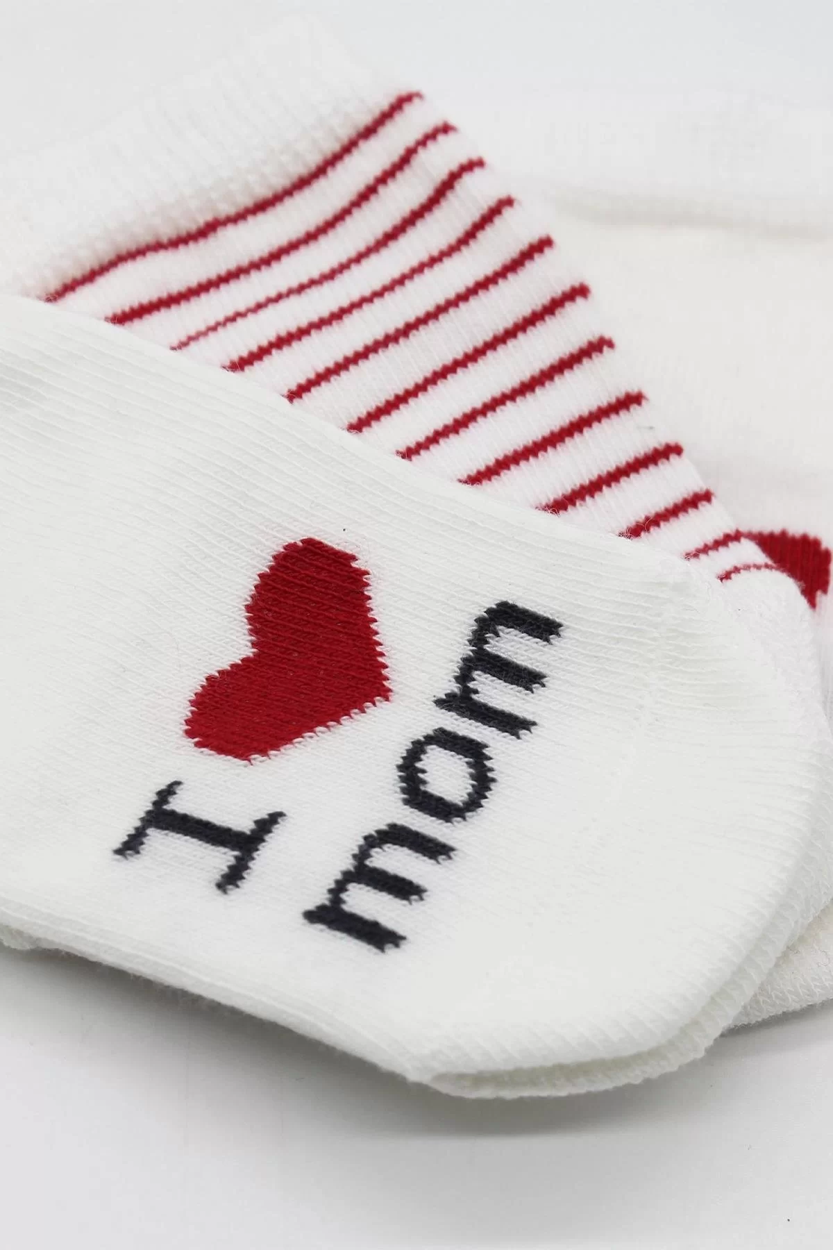 Mom Dad 3'lü Penye Soket Çorap 10123 Ekru - Görsel 5