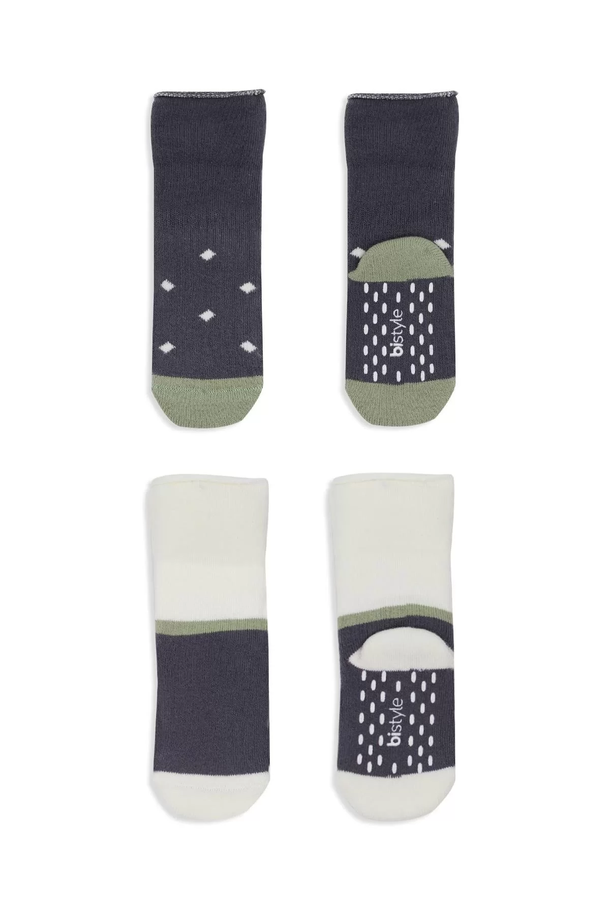 Puanlı Kaymaz Havlu Soket Çorap 2'li Antrasit - Görsel 9