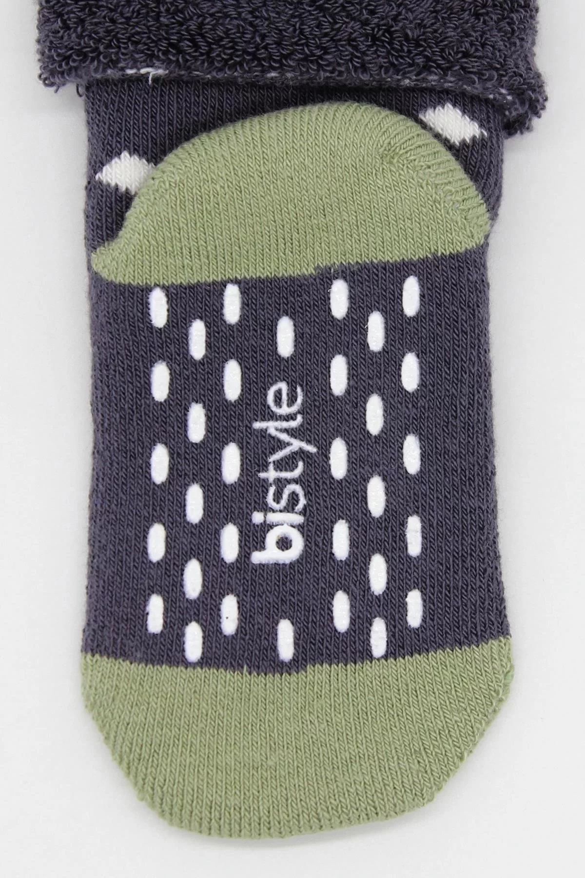 Puanlı Kaymaz Havlu Soket Çorap 2'li Antrasit - Görsel 11