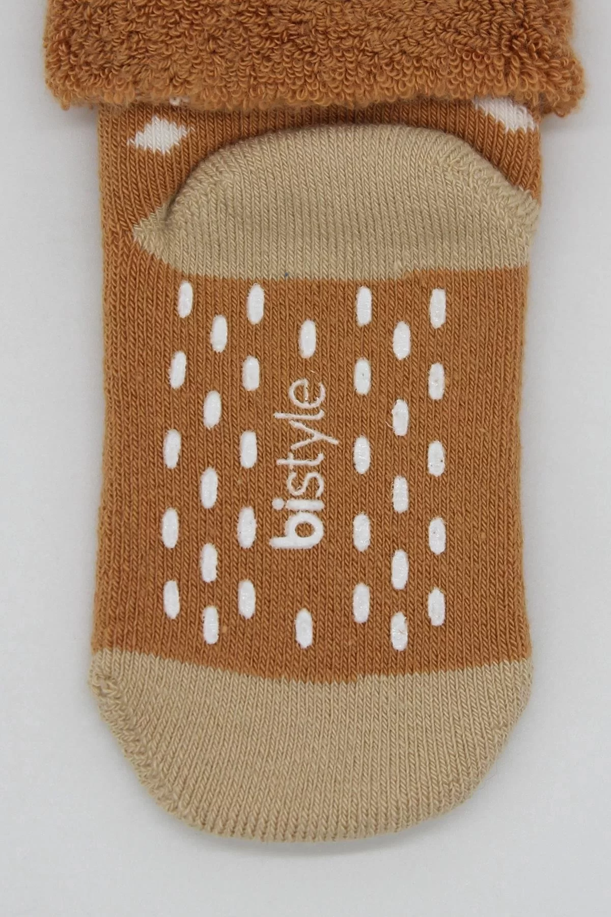 Puanlı Kaymaz Havlu Soket Çorap 2'li Hardal - Görsel 11