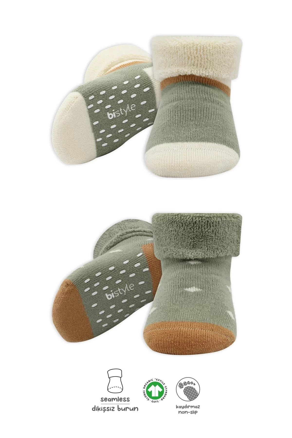 Puanlı Kaymaz Havlu Soket Çorap 2'li Nil - Görsel 7