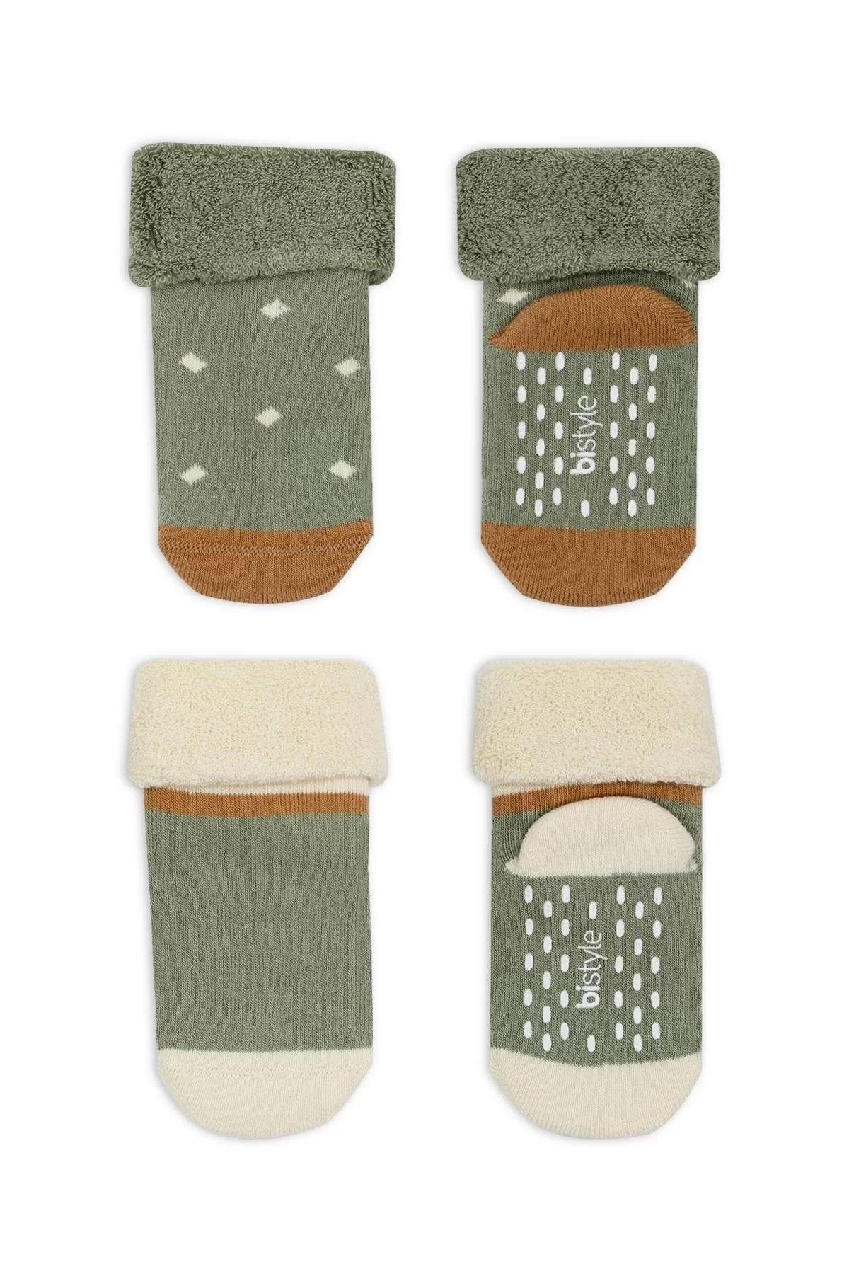 Puanlı Kaymaz Havlu Soket Çorap 2'li Nil - Görsel 8