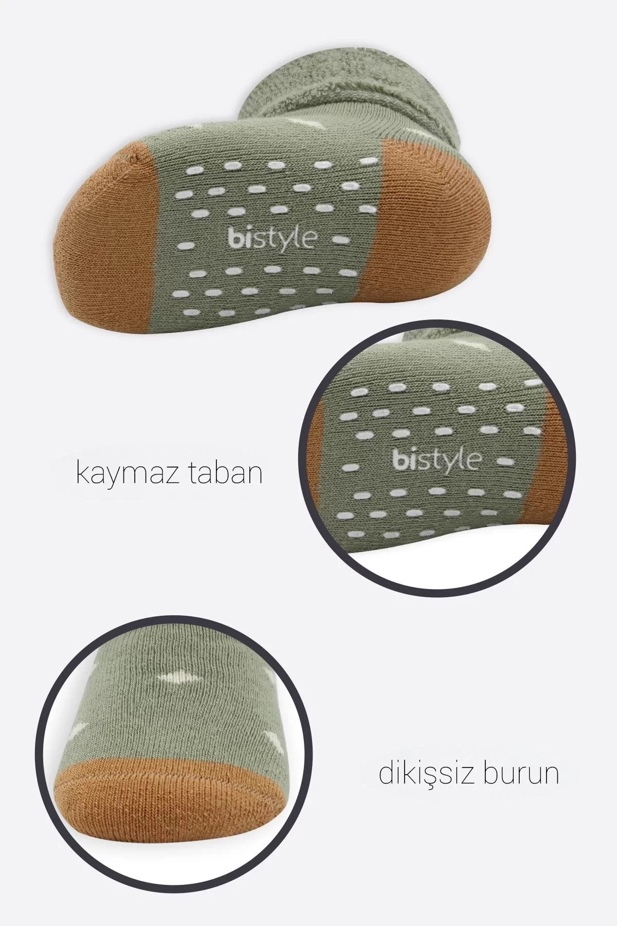 Puanlı Kaymaz Havlu Soket Çorap 2'li Nil - Görsel 10