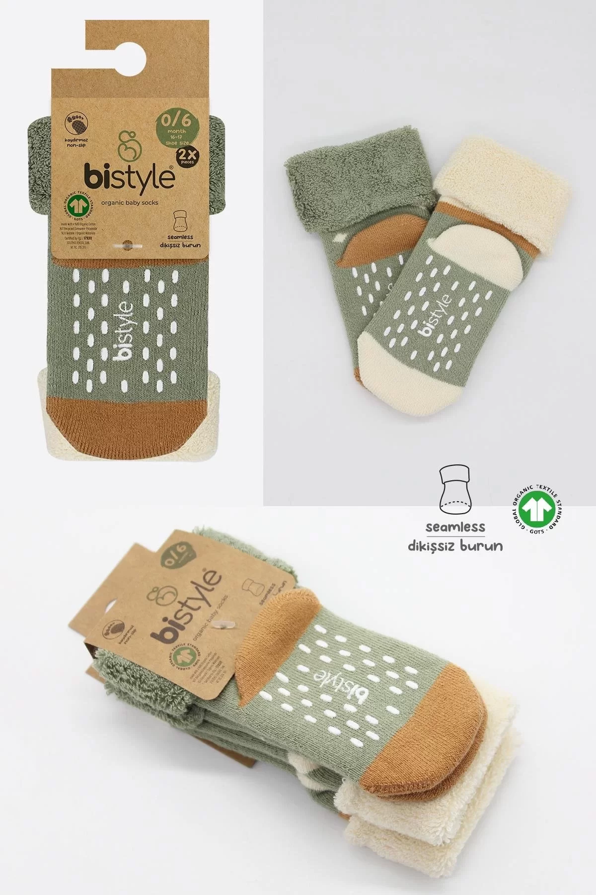 Puanlı Kaymaz Havlu Soket Çorap 2'li Nil - Görsel 12