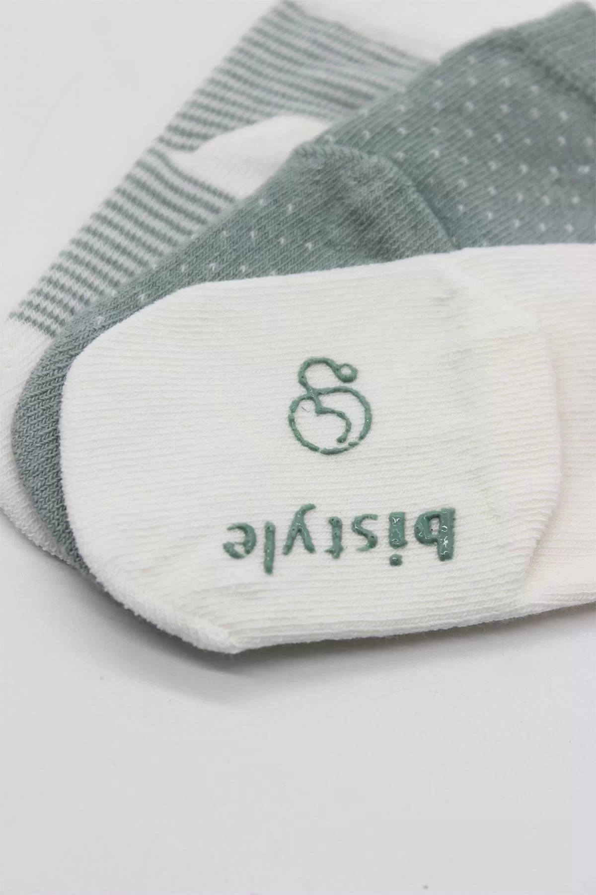 Puanlı Kaymaz Penye Soket Çorap 3'lü Bs10108 Nil - Görsel 3