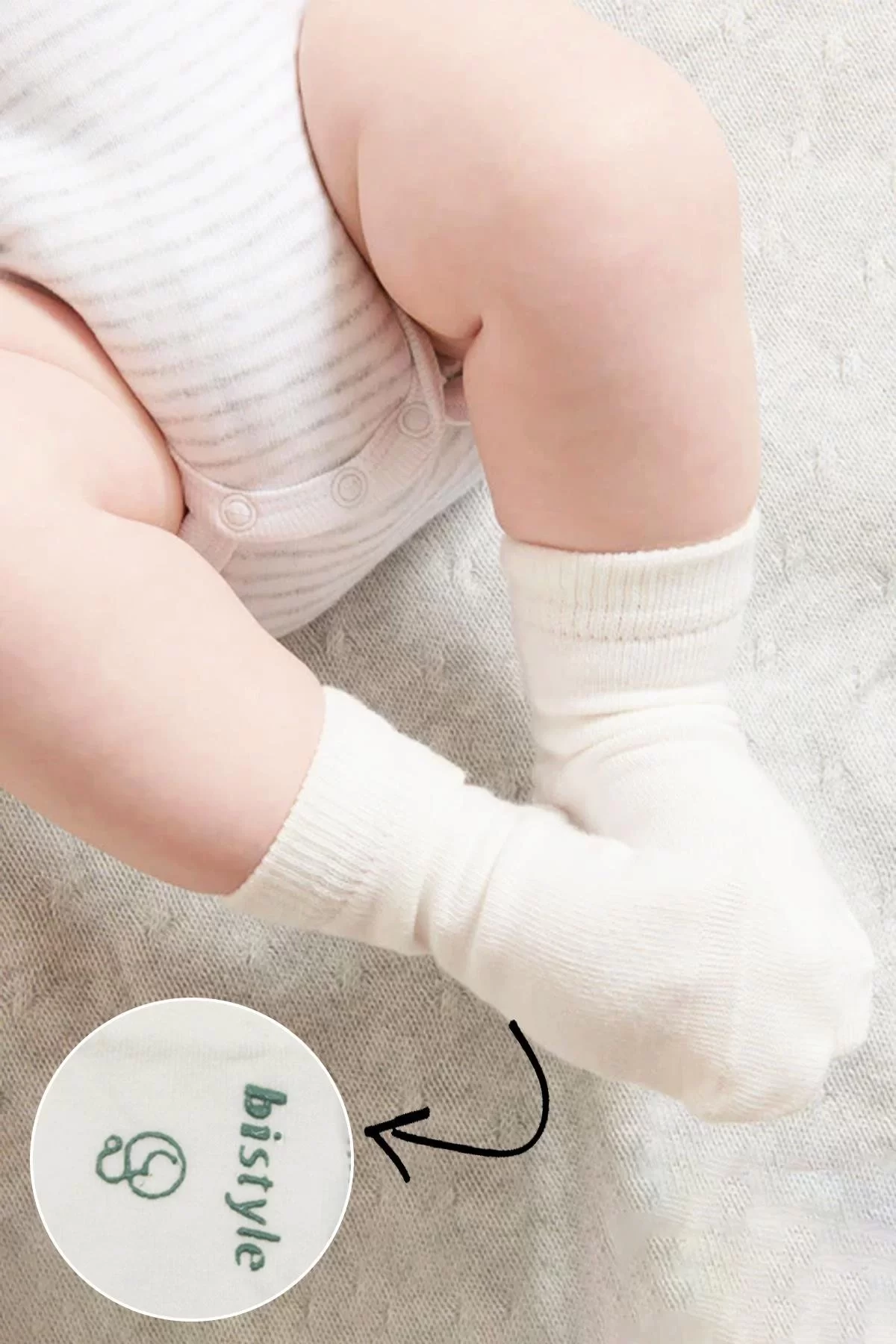 Puanlı Kaymaz Penye Soket Çorap 3'lü Bs10108 Nil - Görsel 4