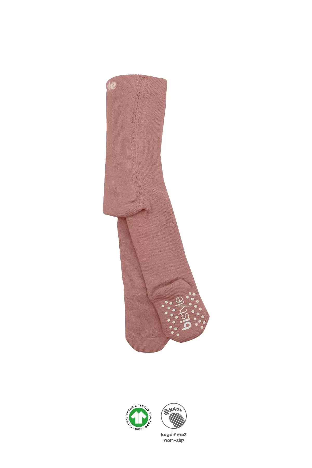 Tekli Kaymaz Mix Havlu Külotlu Çorap Pudra - Görsel 7