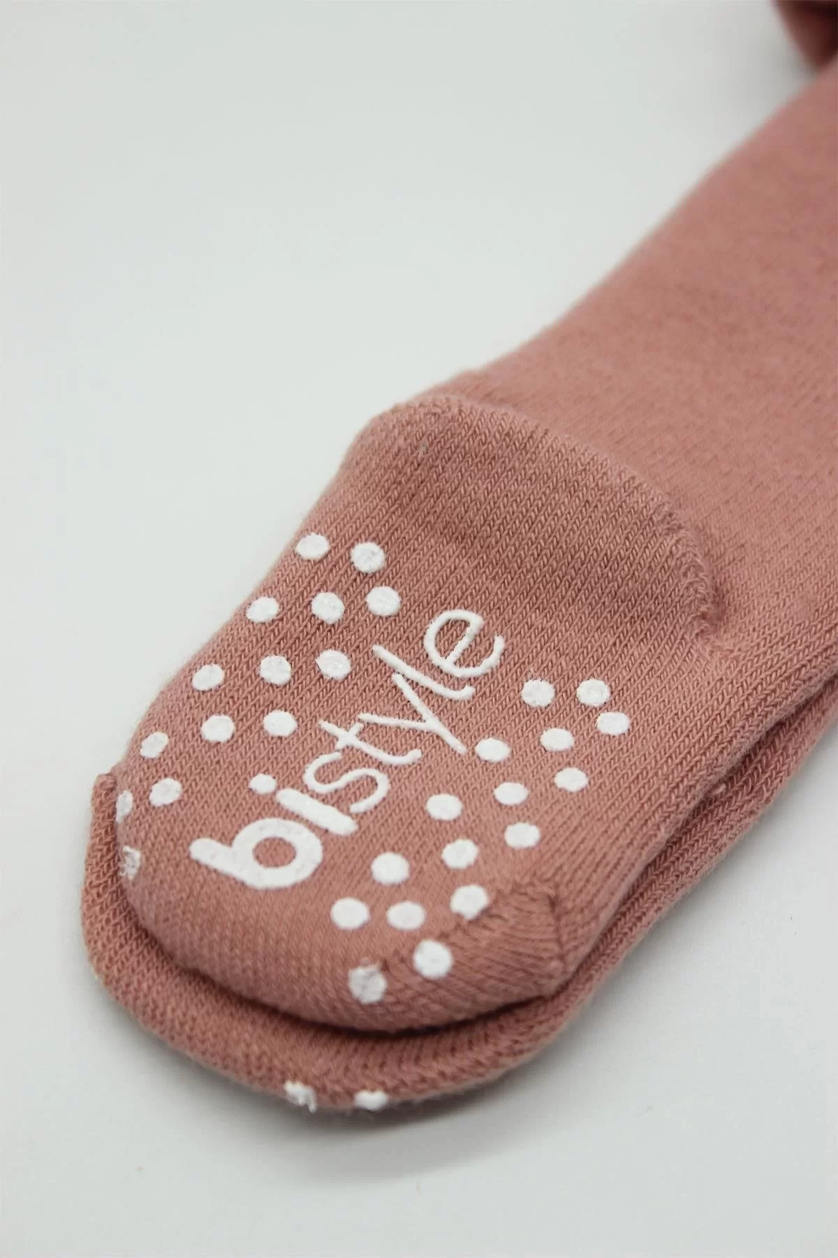 Tekli Kaymaz Mix Havlu Külotlu Çorap Pudra - Görsel 3