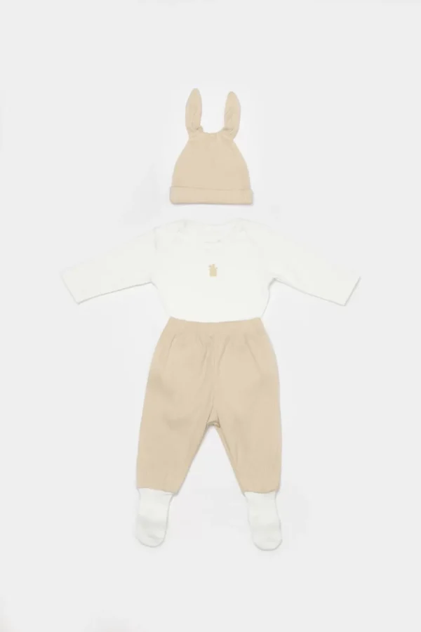 Bunny 3'lü Bebek Takım  Bej